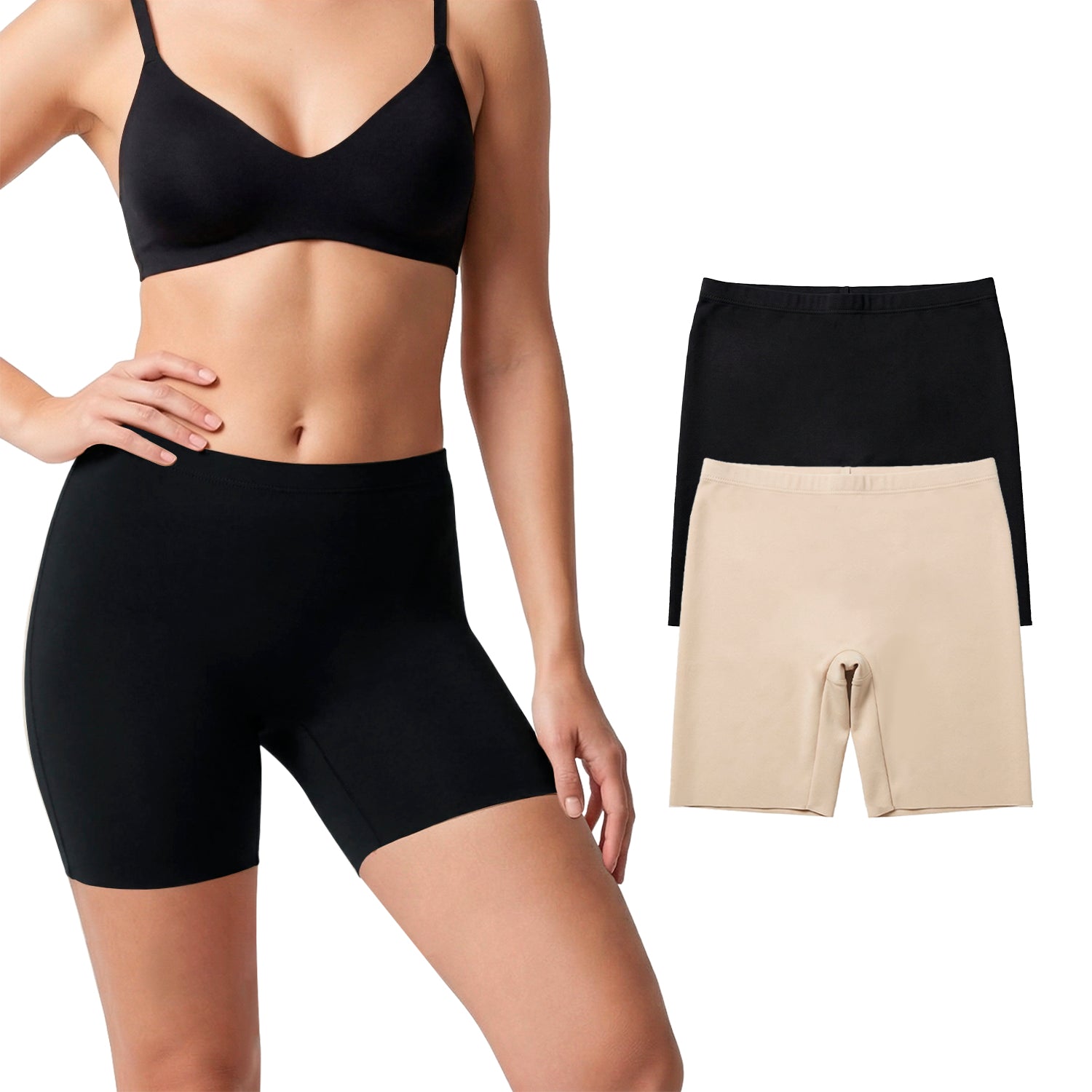 Biker de control microfibra BODYcontrol 2414, Nude/Negro