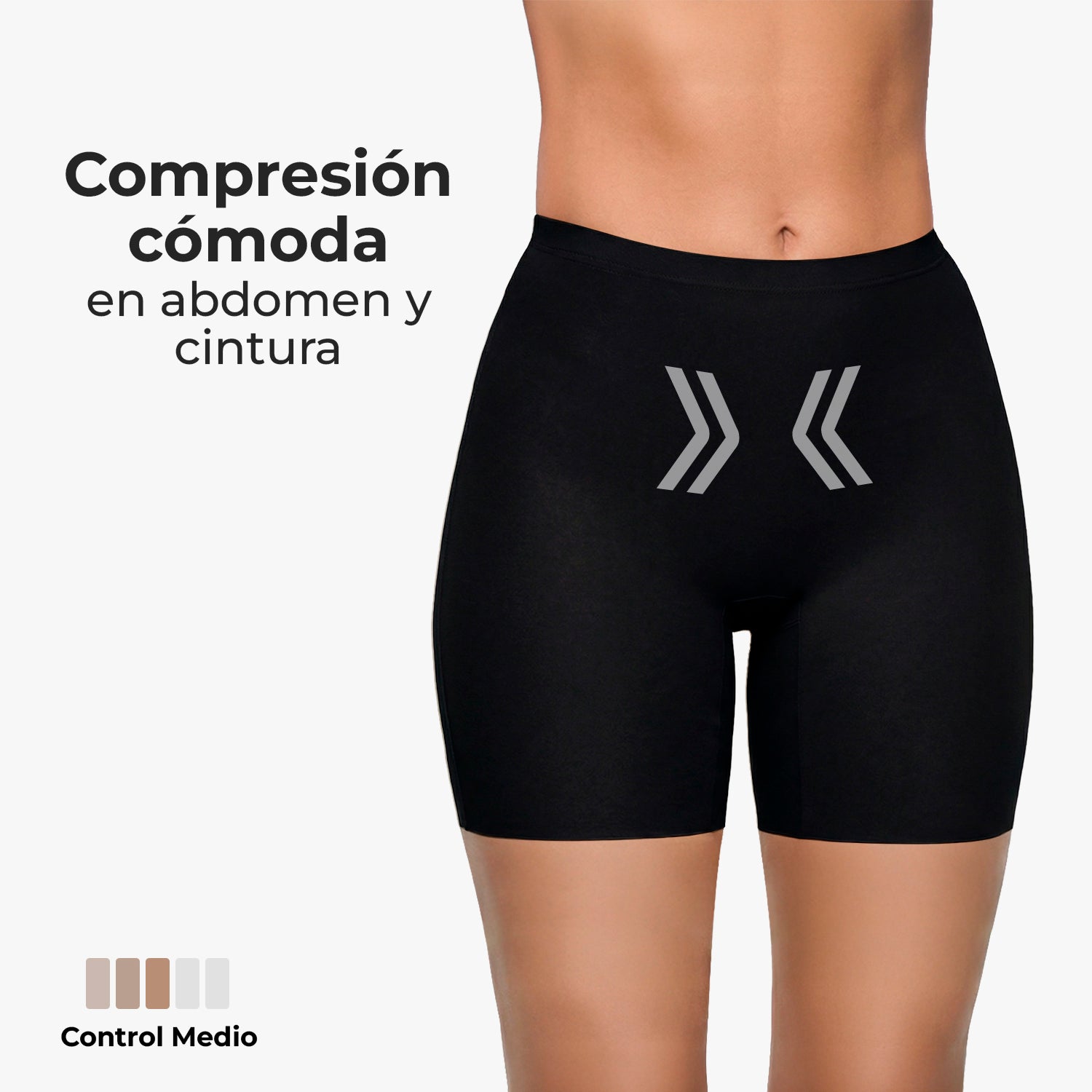 Biker de control microfibra BODYcontrol 2414, Nude/Negro, vista 2