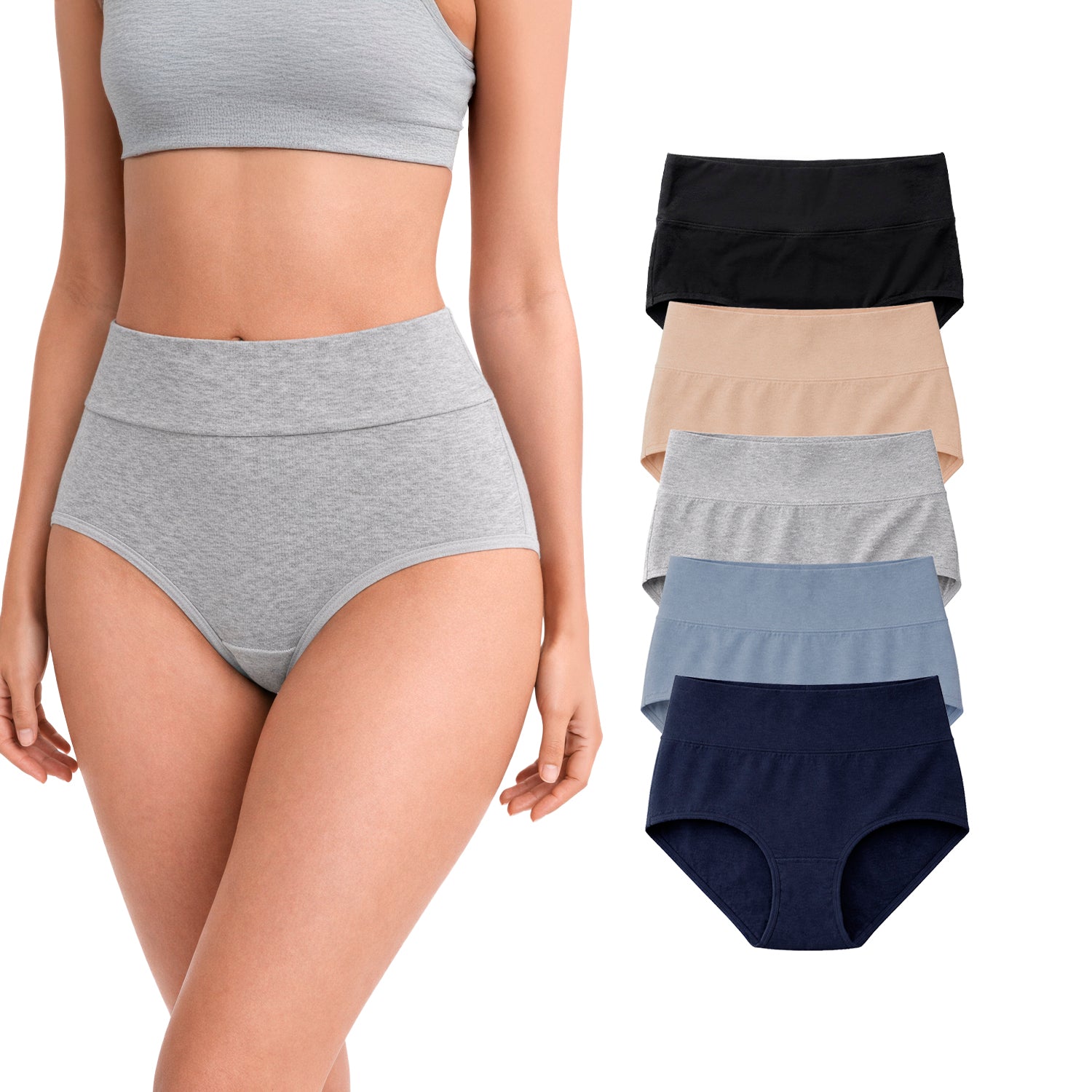 Set Hipster Cintura Alta BODYcontrol 2913 - Nude Gris Marino Azul Negro