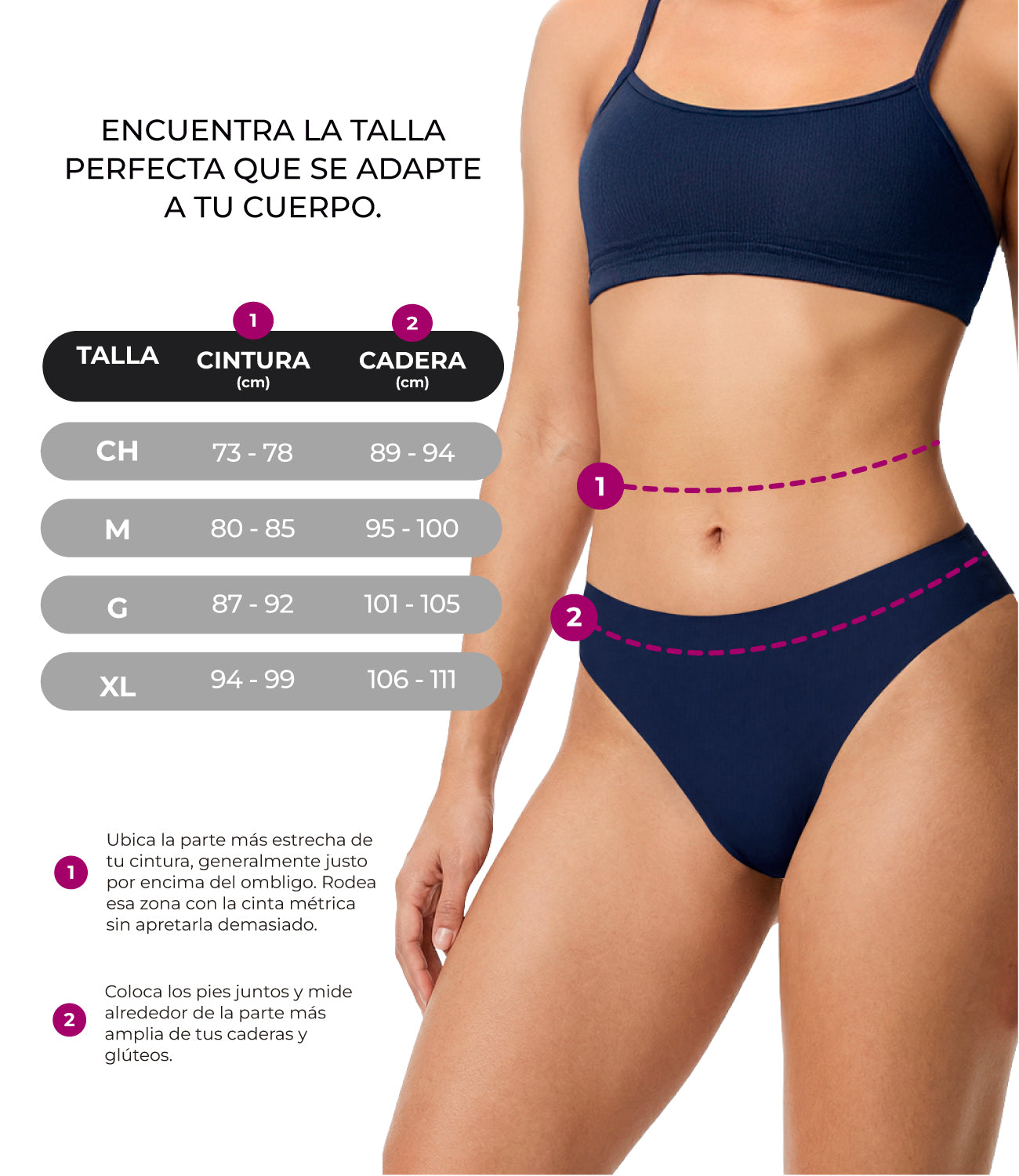 Tabla de tallas tanga microfibra BODYcontrol