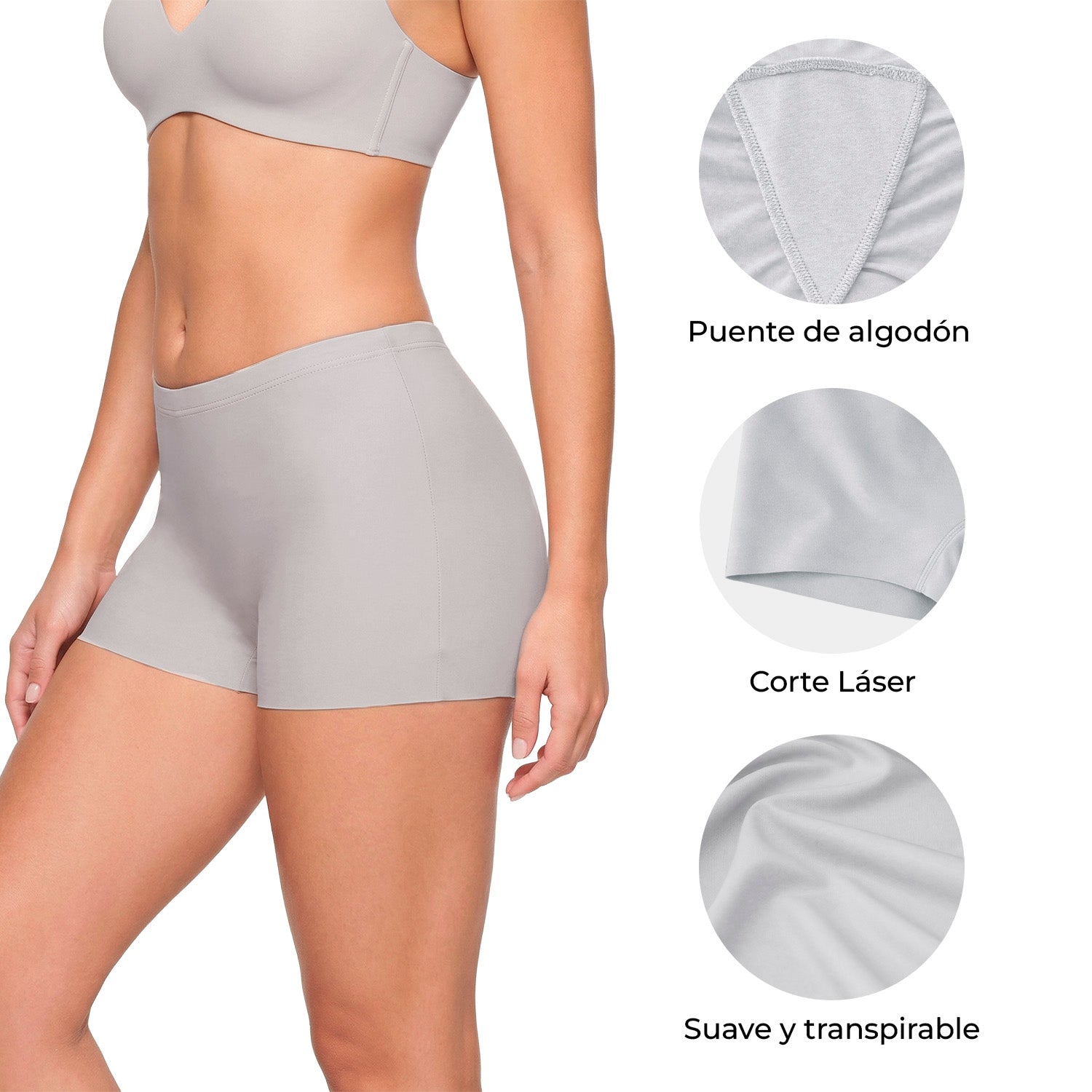 Boyshort microfibra BODYcontrol pack 3, multicolor 2, vista 5