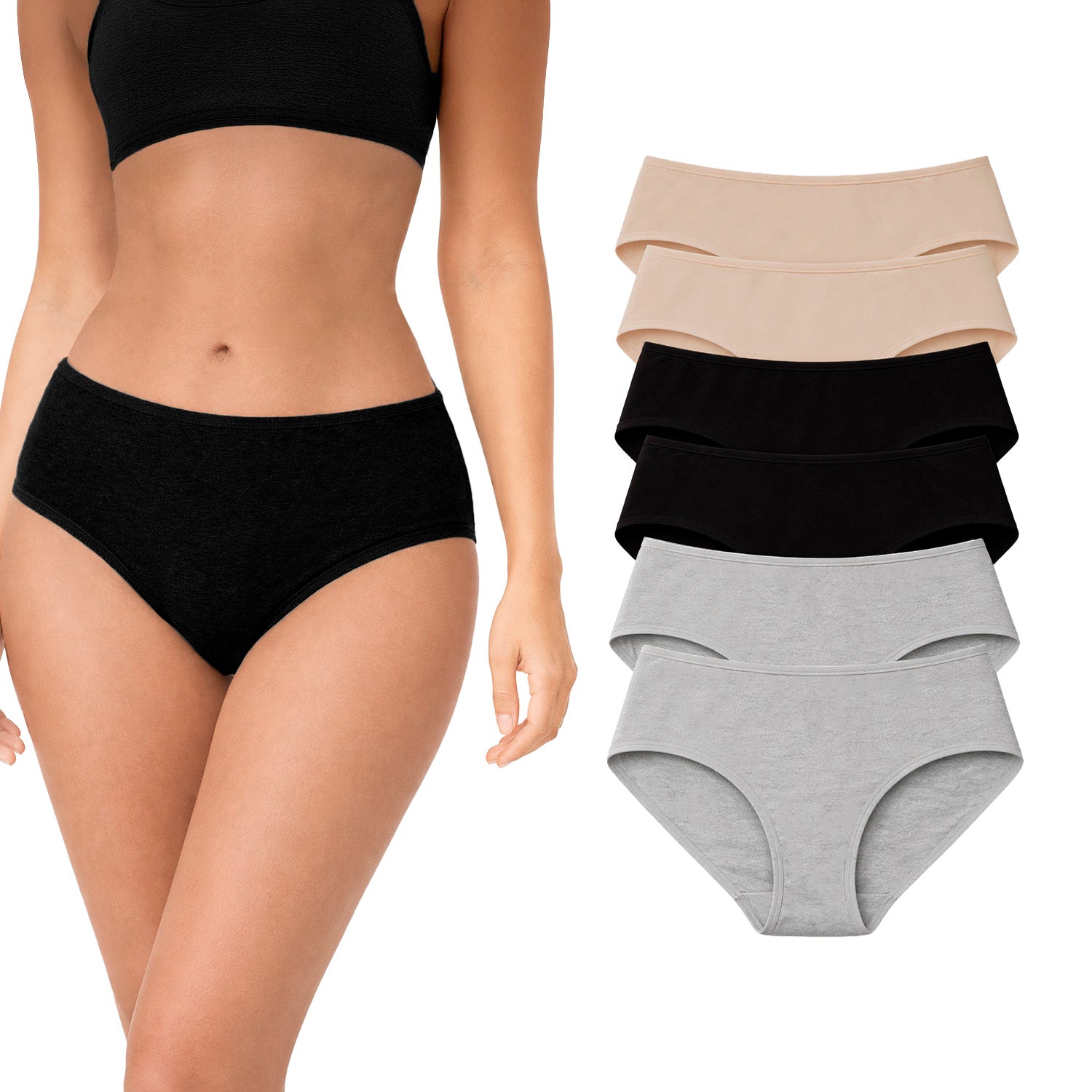 Set Panties 2985 - Gris Negro Nude pack 6