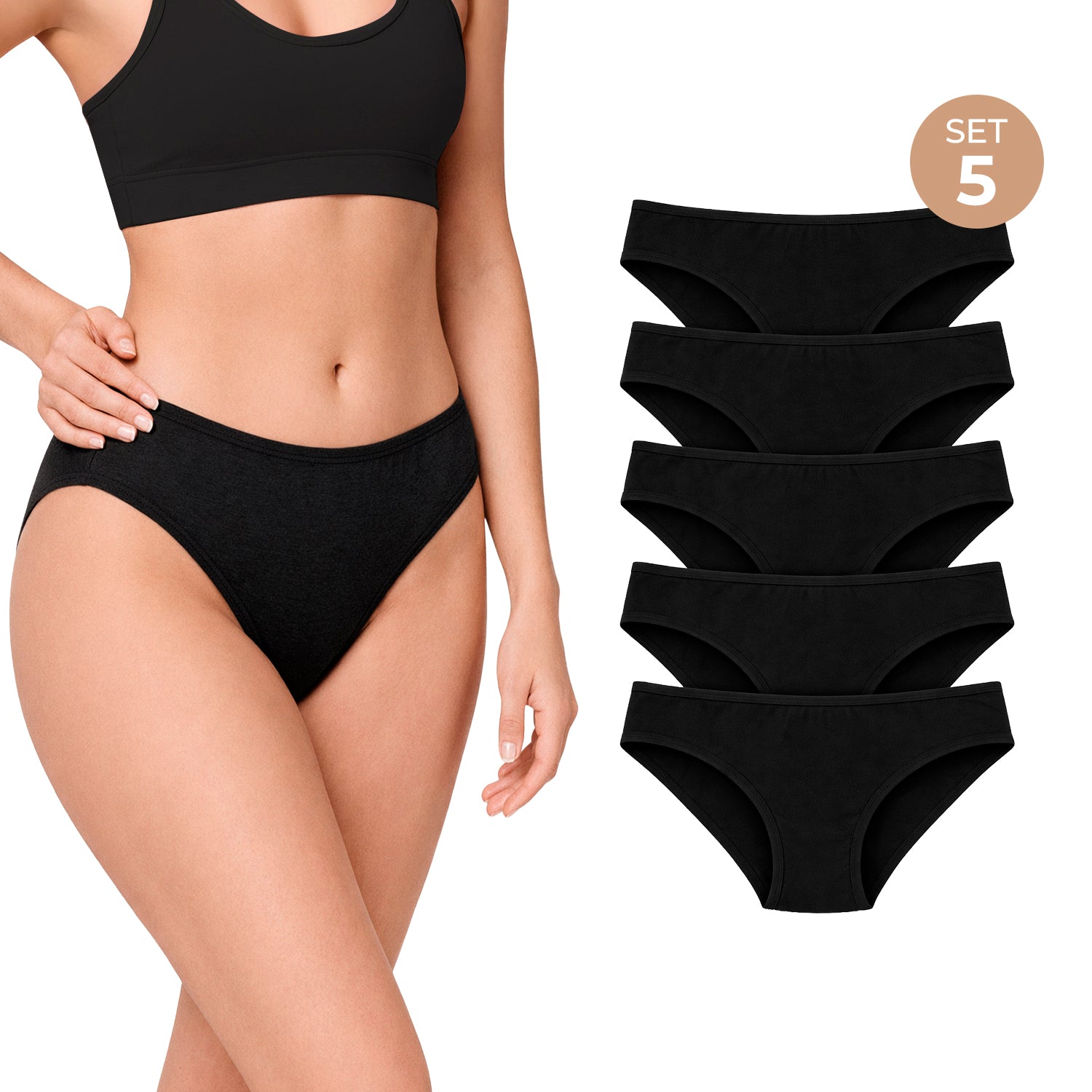 Set Bikinis Negras Pack 5 2986
