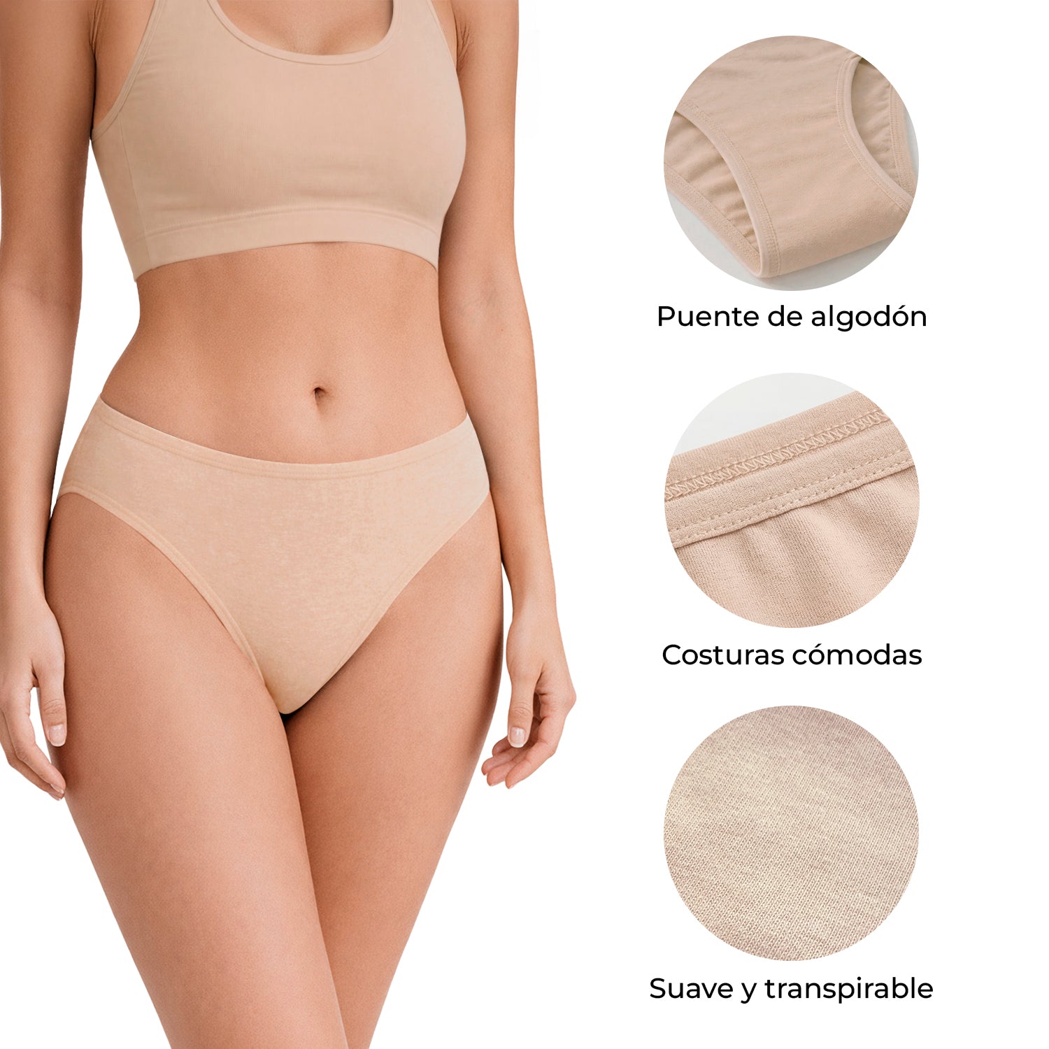 Bikini algodón mujer BODYcontrol pack 6, multicolor 2, vista 6