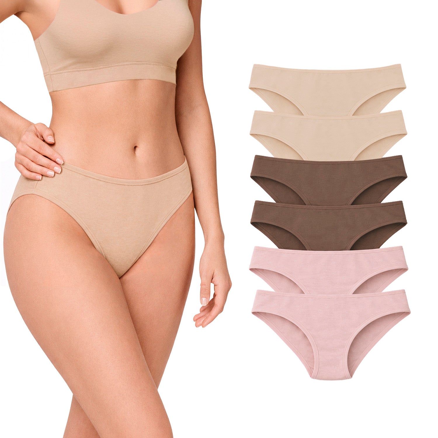 Bikini algodón mujer BODYcontrol pack 6, multicolor 3, vista 2