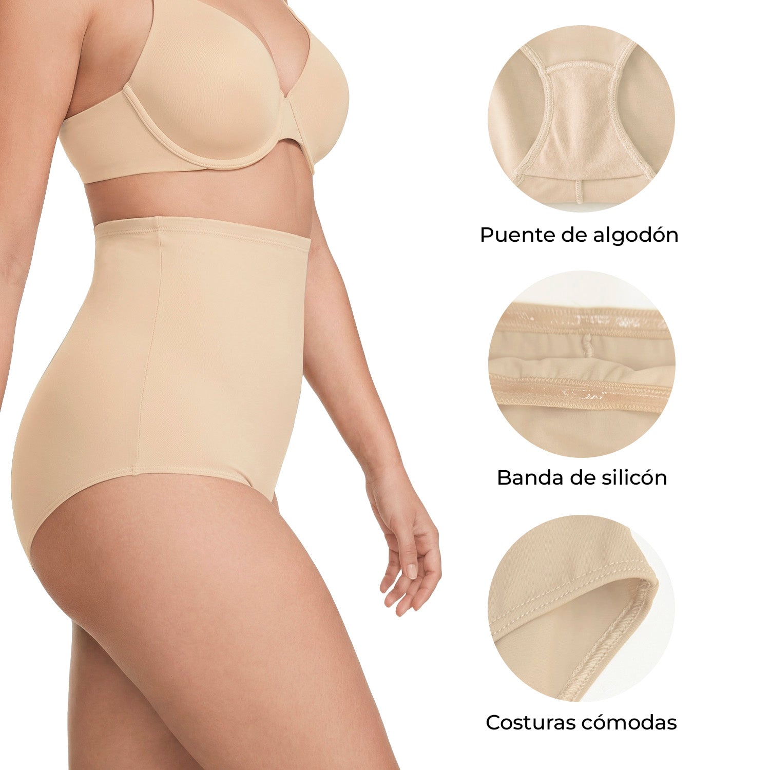 Faja postparto y post cesárea 9months pack 2, negra nude, vista 5