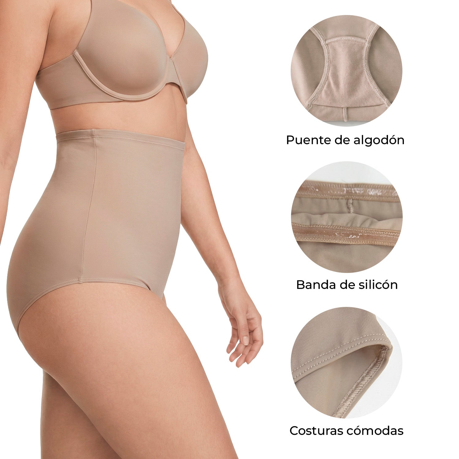 Faja postparto y post cesárea 9months pack 2, nude latte, vista 5