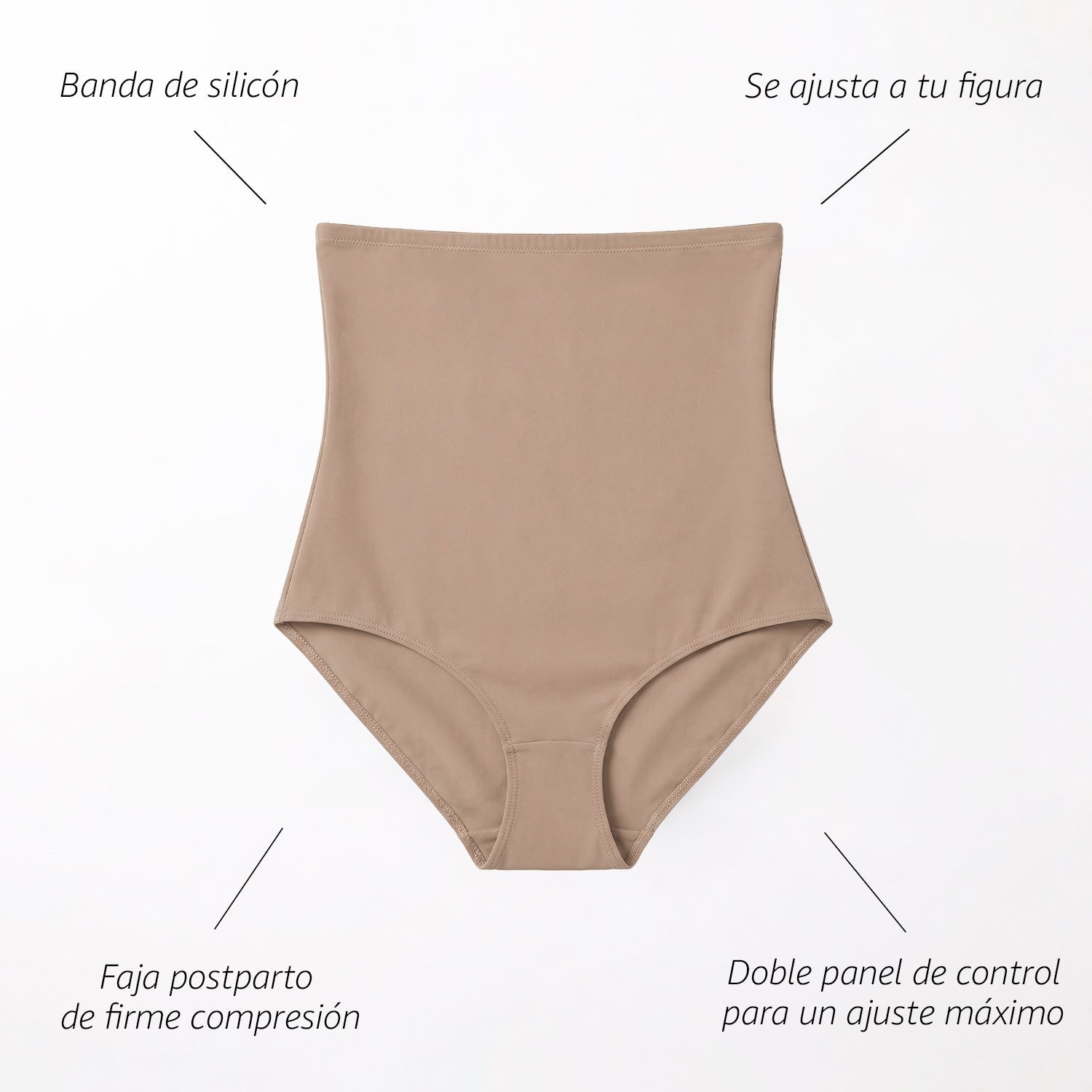 Faja postparto y post cesárea 9months pack 2, nude latte, vista 7