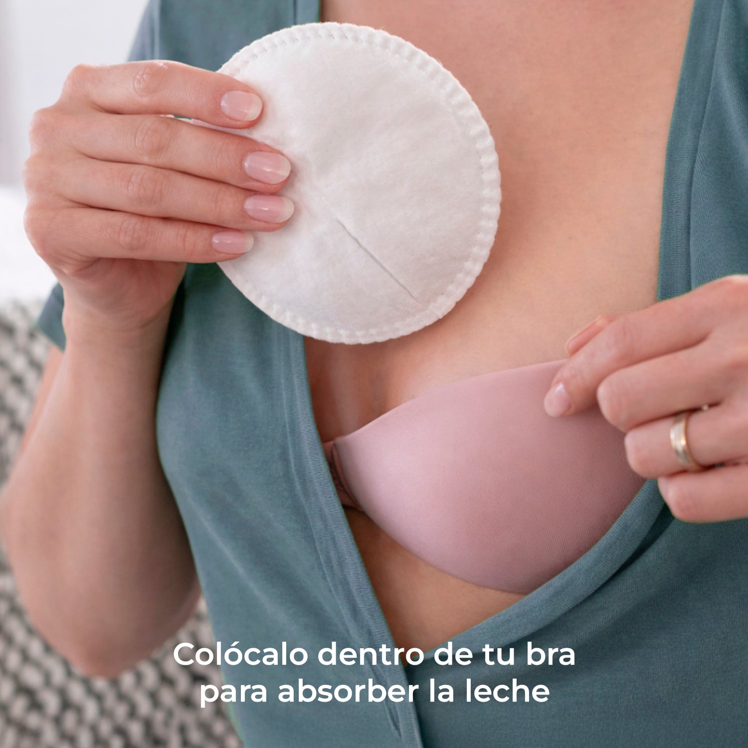 Protectores de lactancia reutilizables 9months, blanco, vista 2