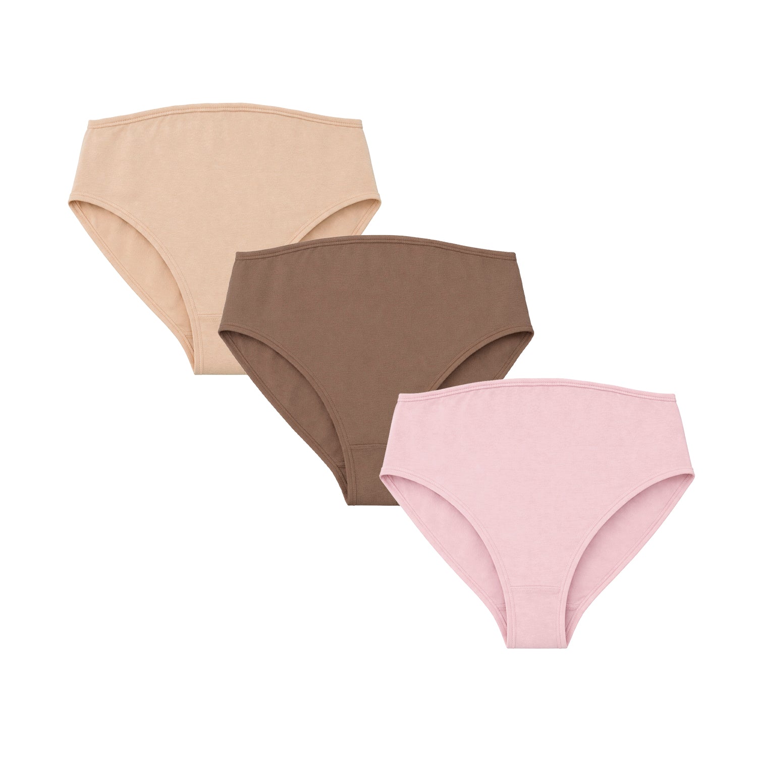 Panty alta de maternidad 9months algodón pack 3, set nude café y rosa, paquete completo