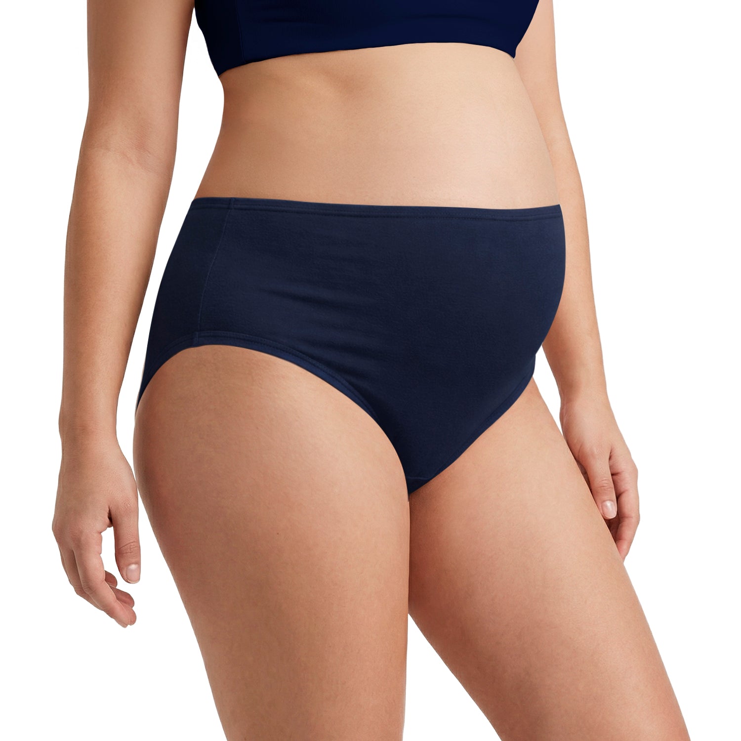 Panty alta de maternidad 9months algodón pack 3, set azul marino y gris, vista 3