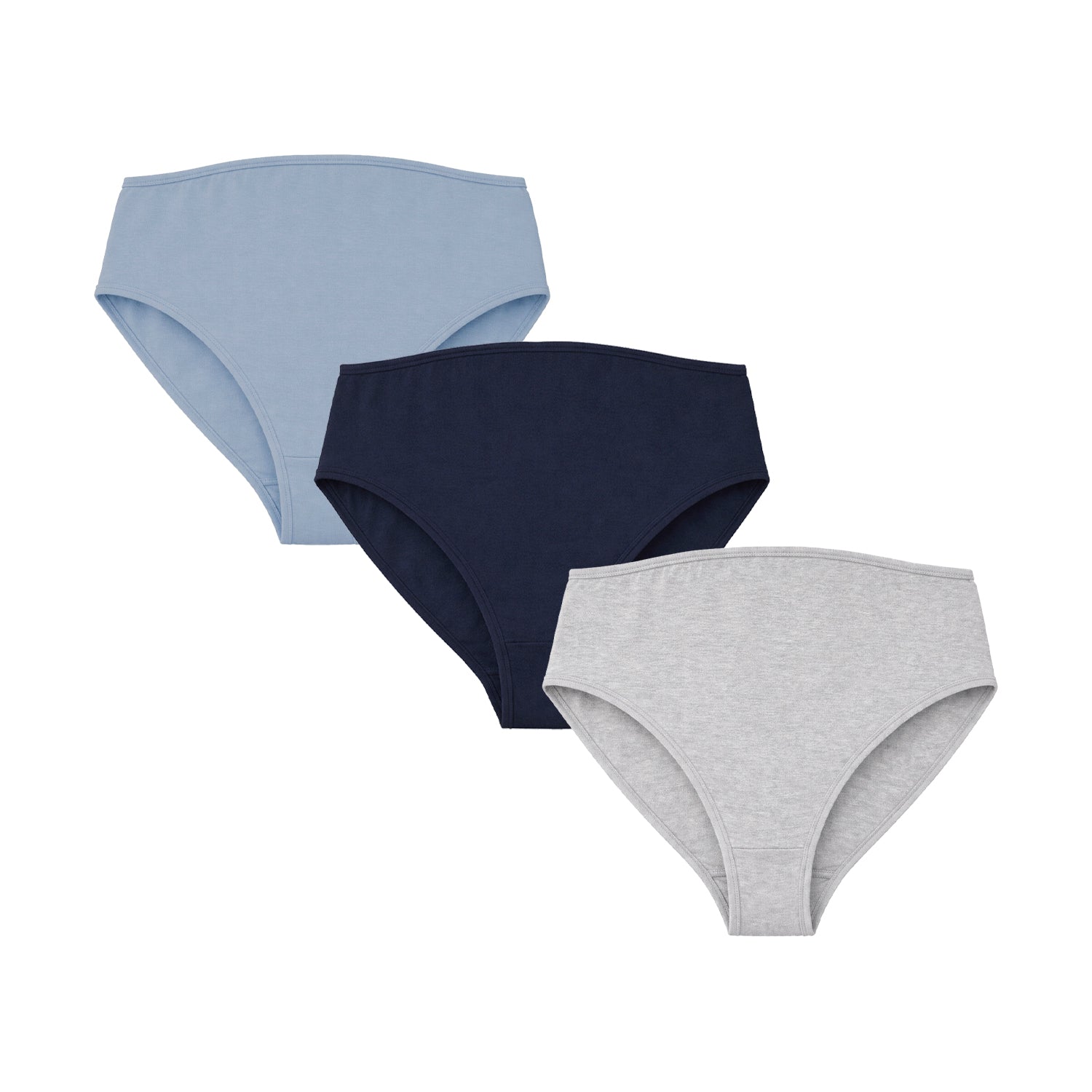 Panty alta de maternidad 9months algodón pack 3, set azul marino y gris, paquete completo