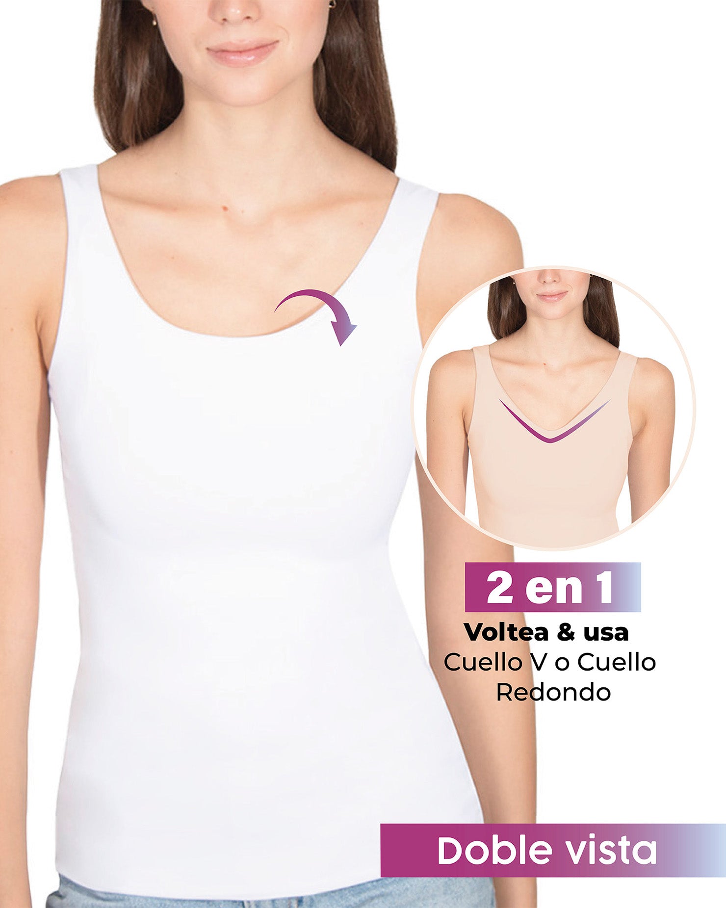 CAMISETA MOLDEADORA REVERSIBLE 4 EN 1