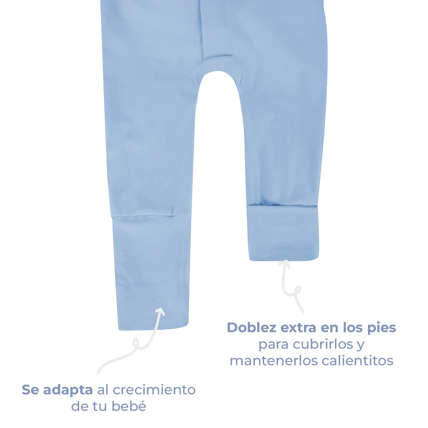 Mameluco de bebé manga larga sin pies con cierre magnético, color angel falls, vista 5