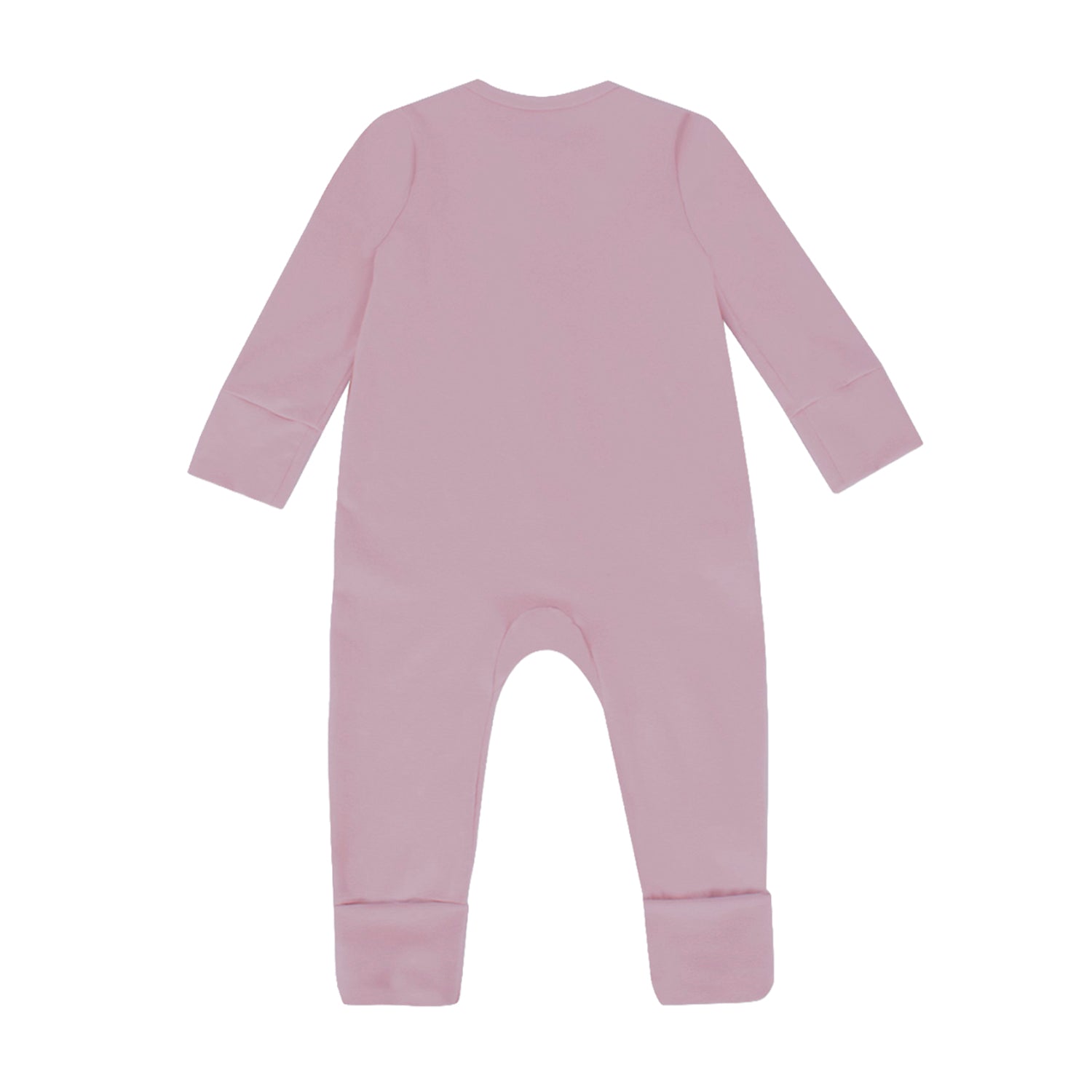 Mameluco de bebé manga larga sin pies con cierre magnético, color rosa, vista 2