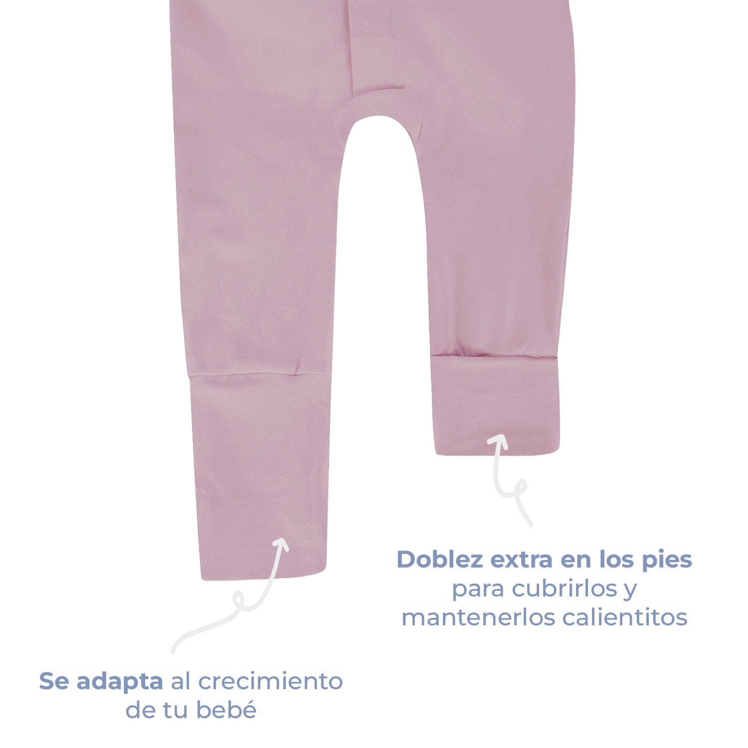 Mameluco de bebé manga larga sin pies con cierre magnético, color rosa, vista 5