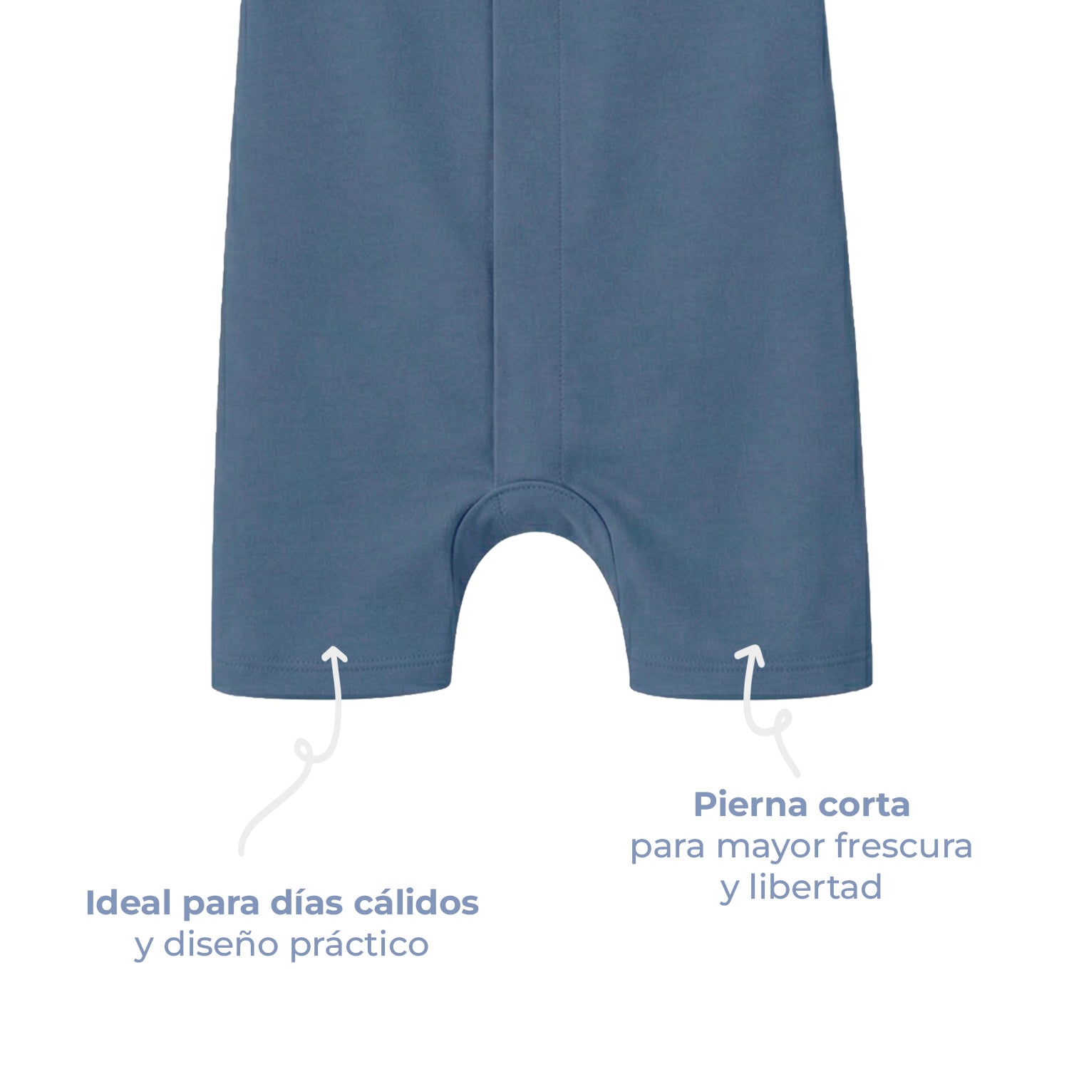 Pañalero de bebé manga corta con cierre magnético, color coppen blue, vista 5