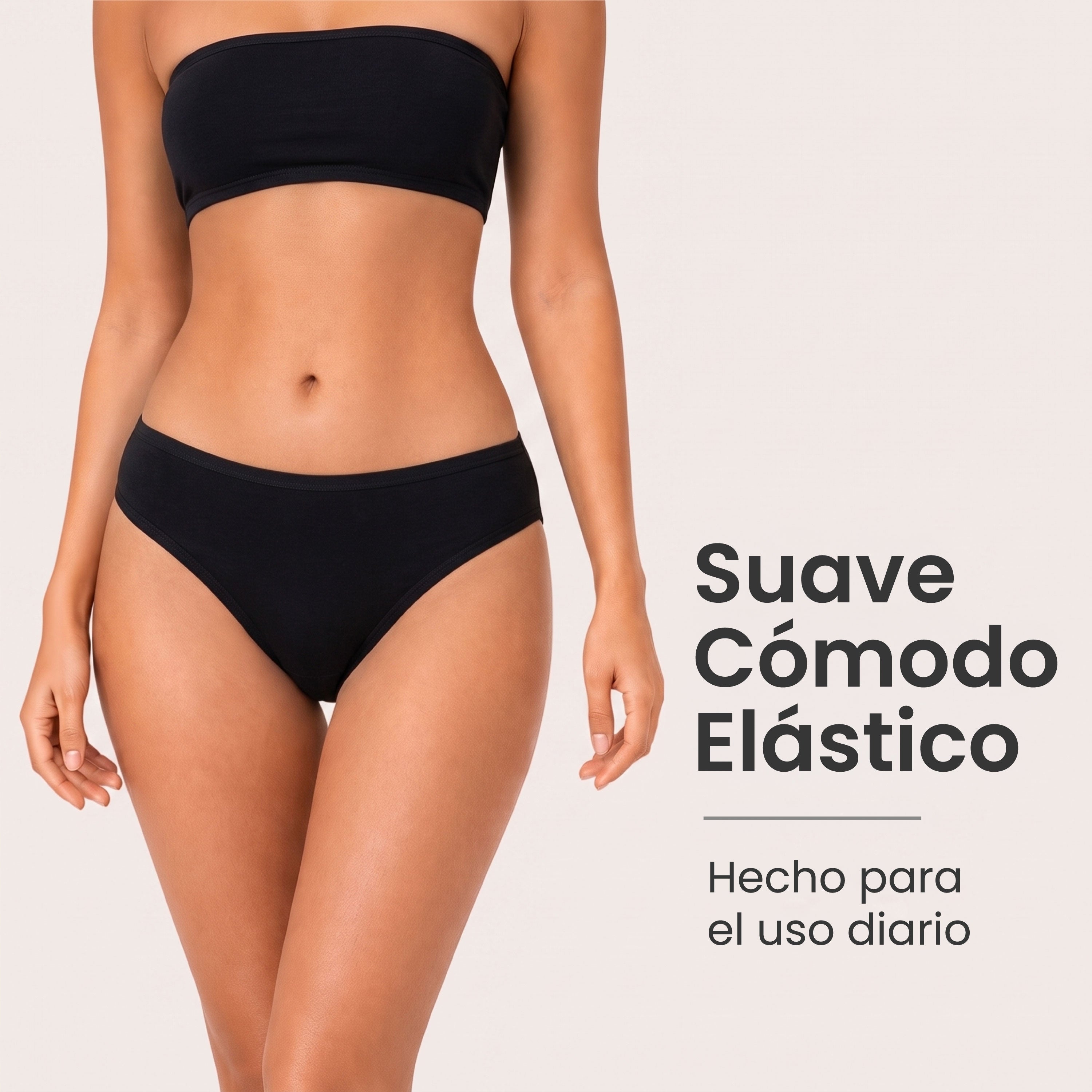 Bikinis mujer BODYcontrol algodón pack 5, negro, vista 2