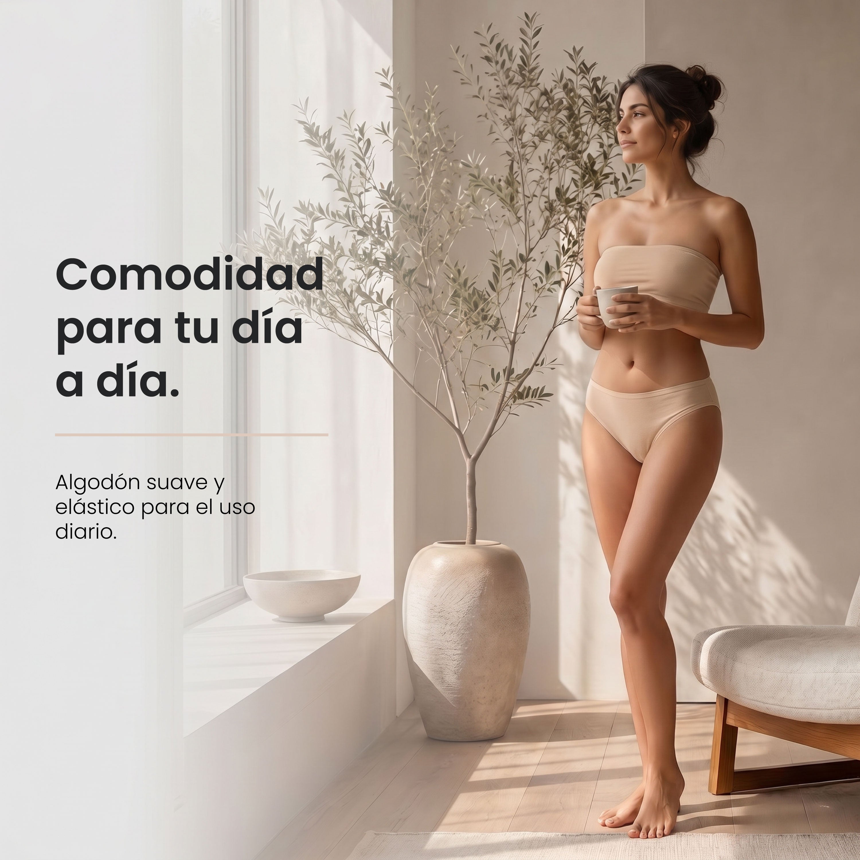 Bikinis mujer BODYcontrol algodón pack 6, avellana rosa nude, vista 6