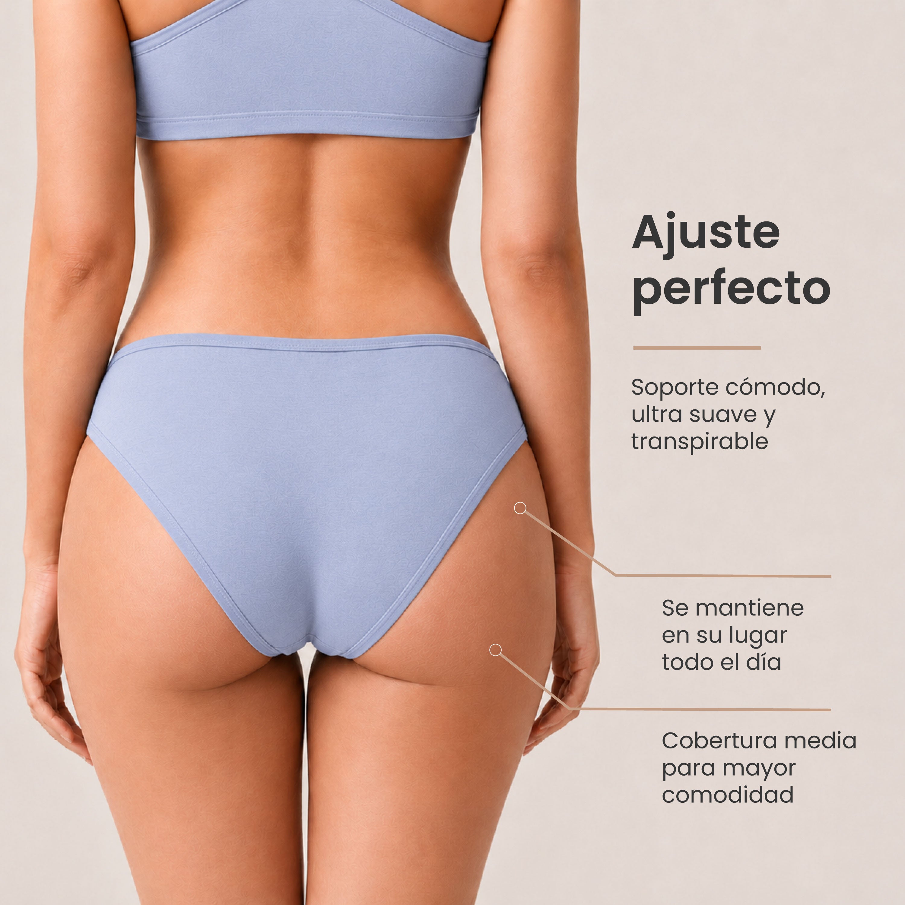 Bikinis mujer BODYcontrol algodón pack 6, multicolor 6 colores, vista 4
