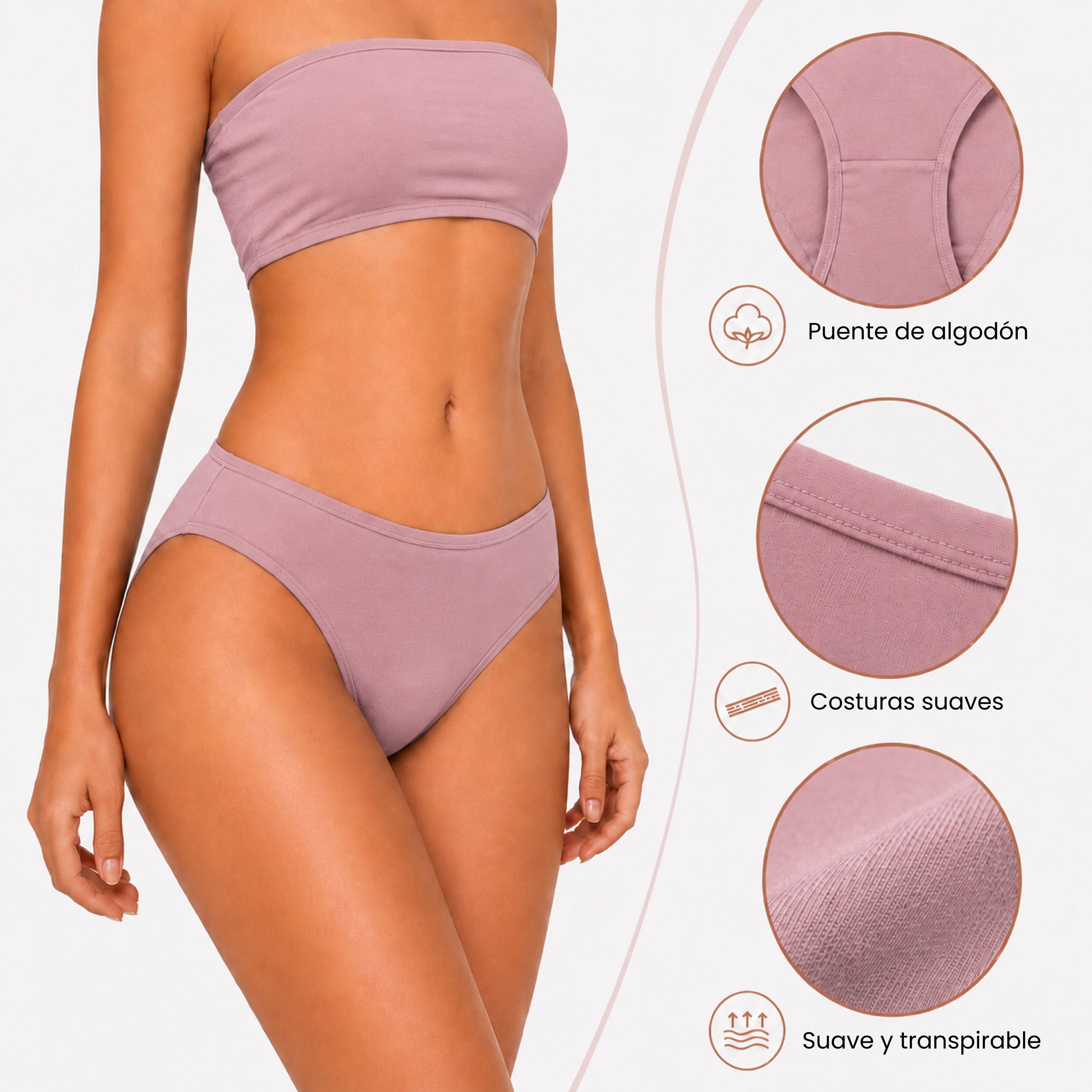 Bikinis mujer BODYcontrol algodón pack 7, multicolor, vista 3