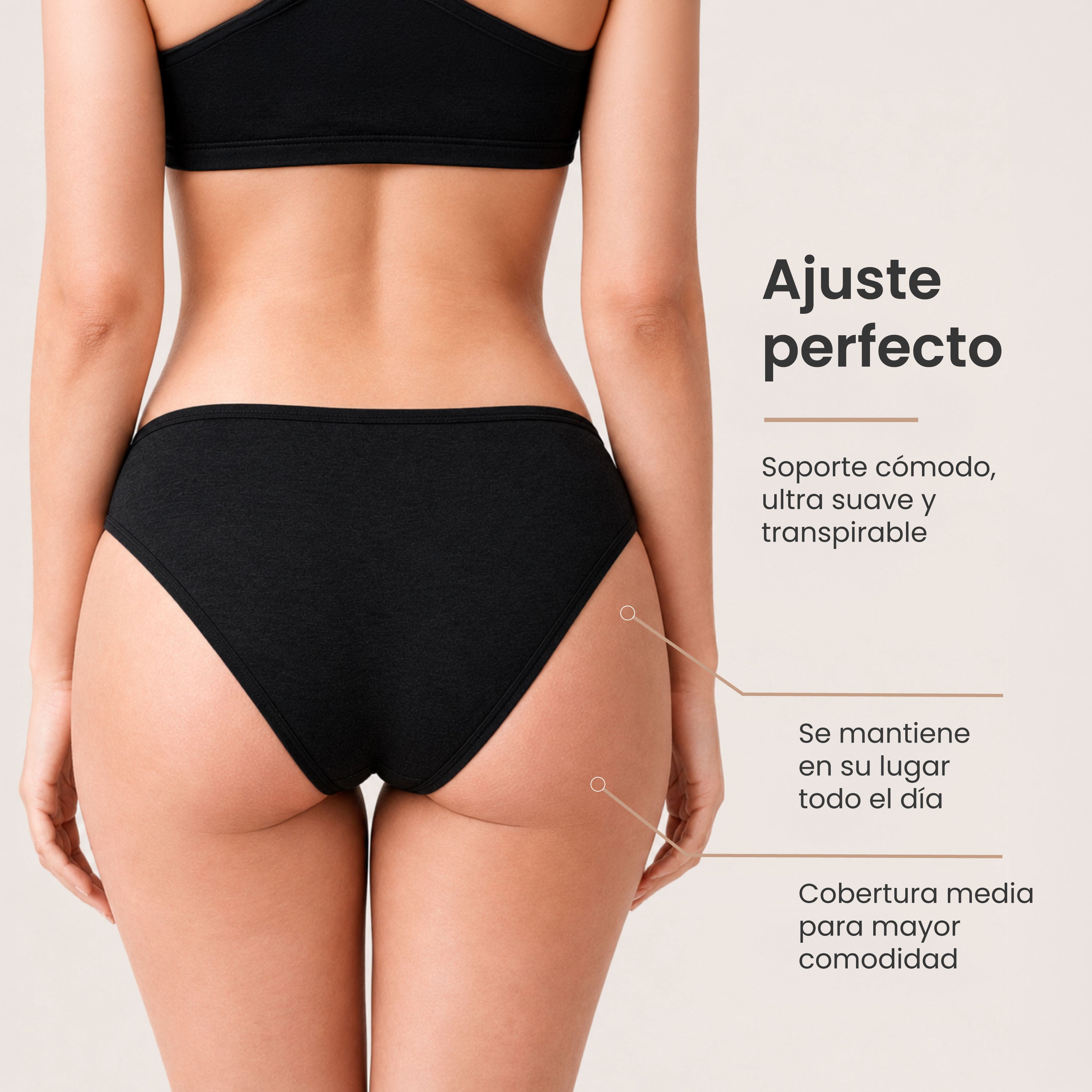 Bikinis mujer BODYcontrol algodón pack 7, negro, vista 4
