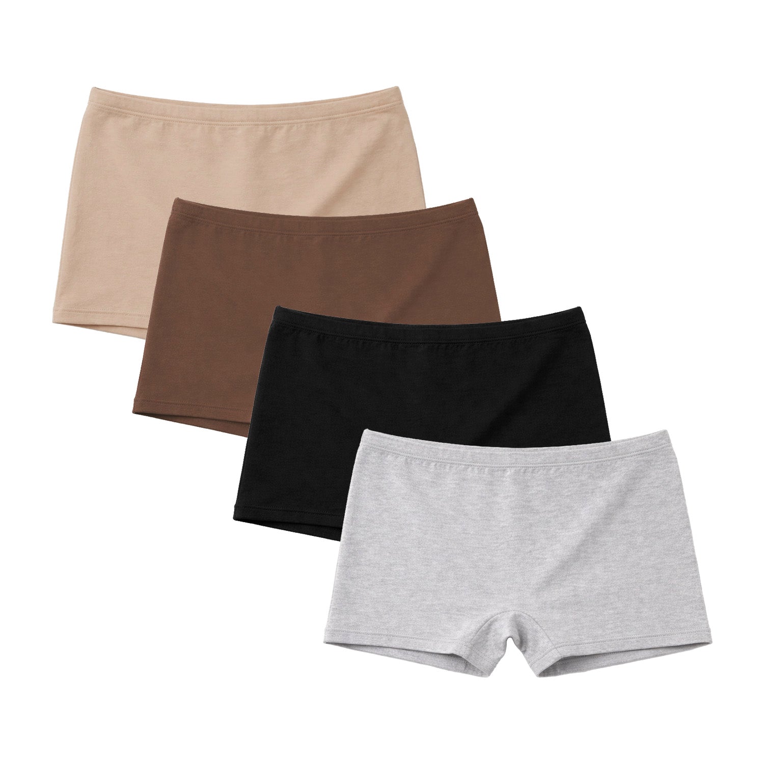 Boxers mujer BODYcontrol algodón pack 4, nude gris avellana negro, paquete completo