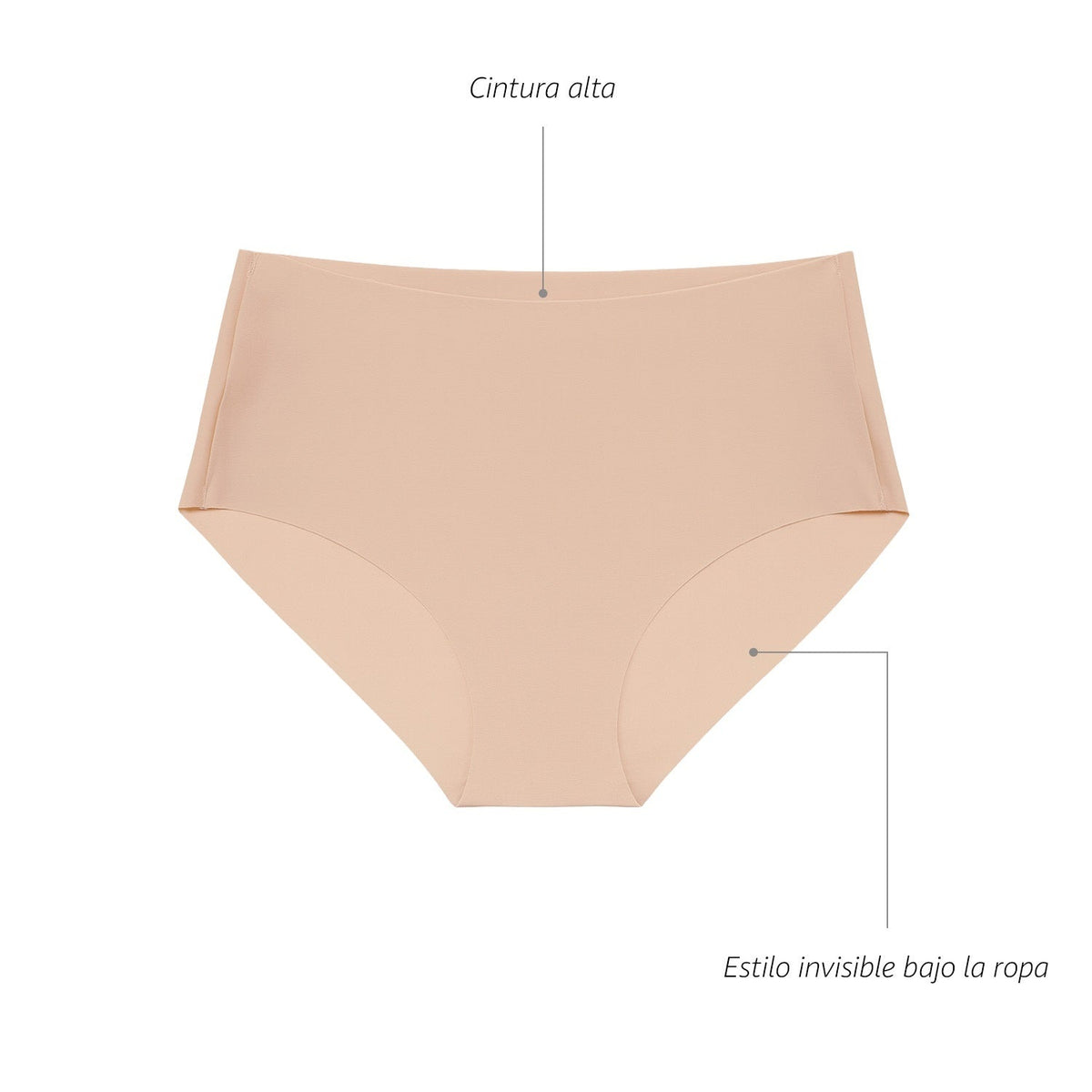 Panty moldeadora invisible, nude, infografía, vista 5