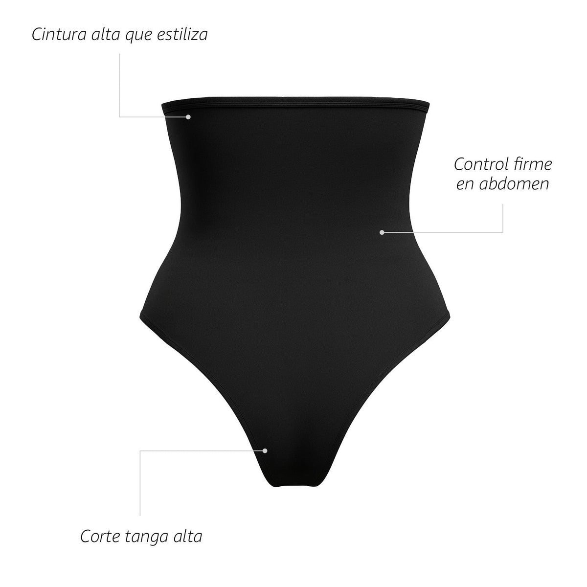 Tanga moldeadora invisible, negro, infografía, vista 6