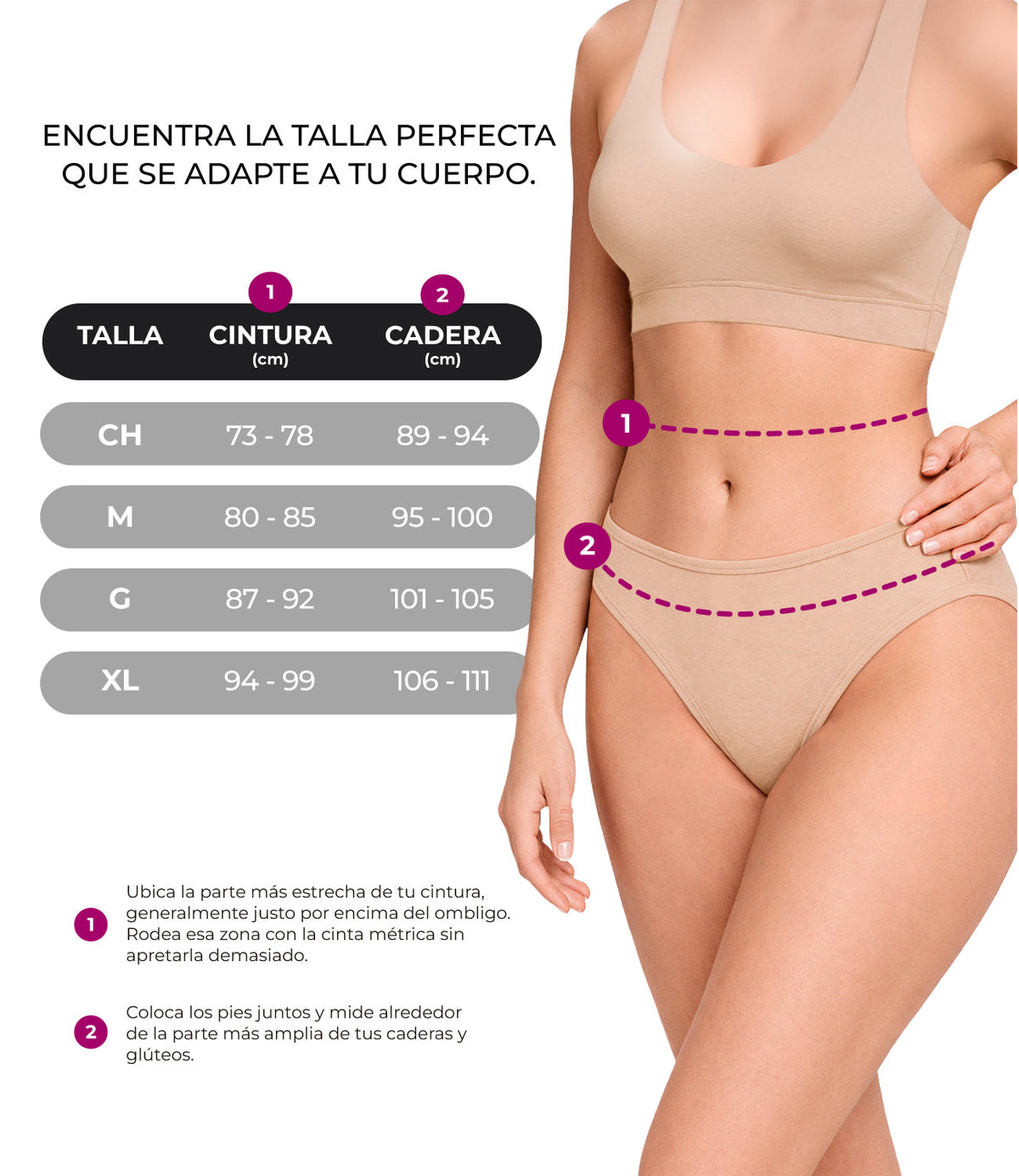 Bikini de algodón paquete de 7, multicolor, guía de tallas, vista 8