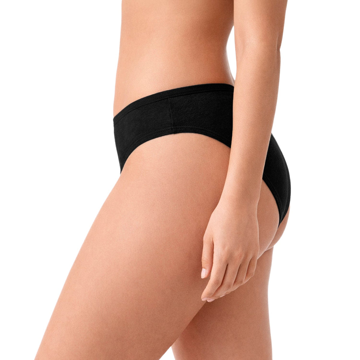 Bikini de algodón paquete de 7, negro, vista 3