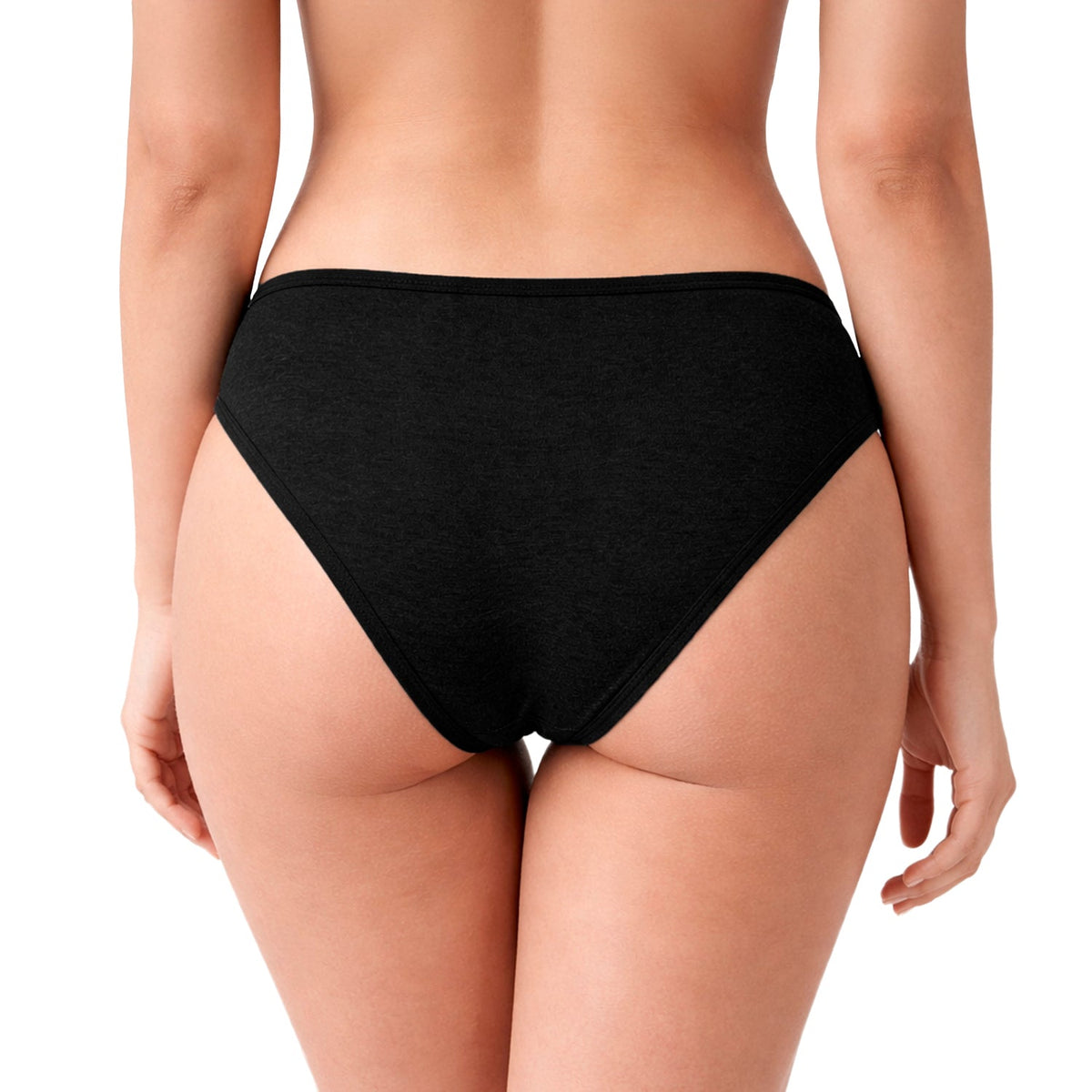 Bikini de algodón paquete de 7, negro, vista 4