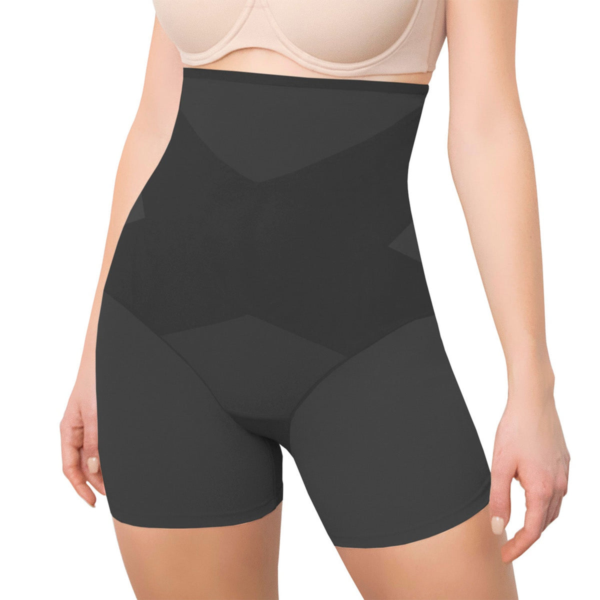 Blumer moldeador de tiro alto con refuerzo frontal, negro