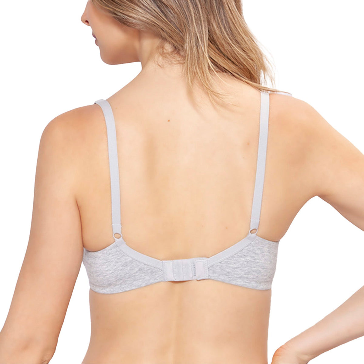 Bra de lactancia de algodón con copas absorbentes, gris, vista 4