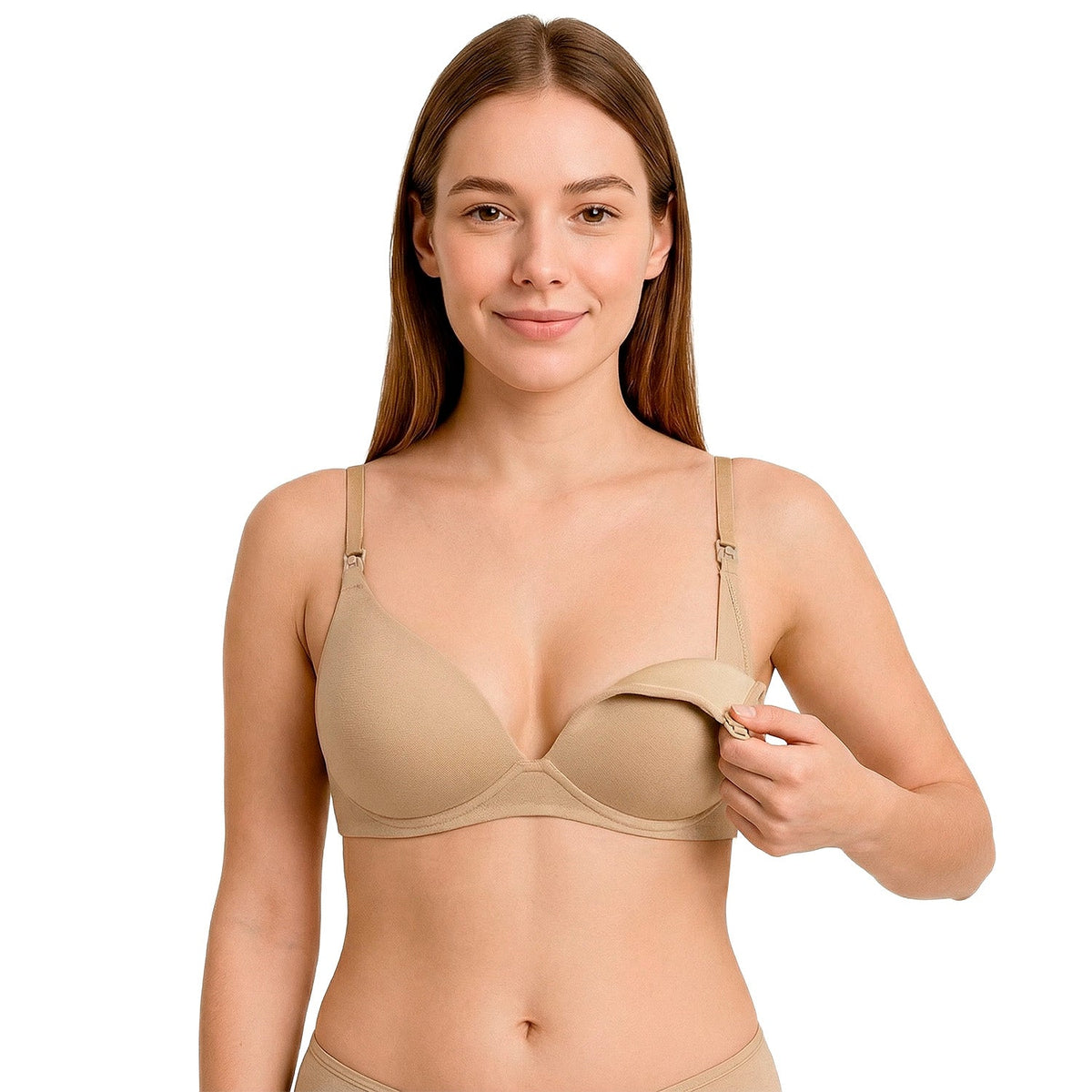 Bra de lactancia sin varillas, moka, vista 2