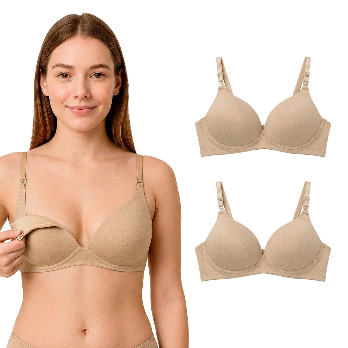 Bra de lactancia sin varillas, moka, foto del paquete, vista 5