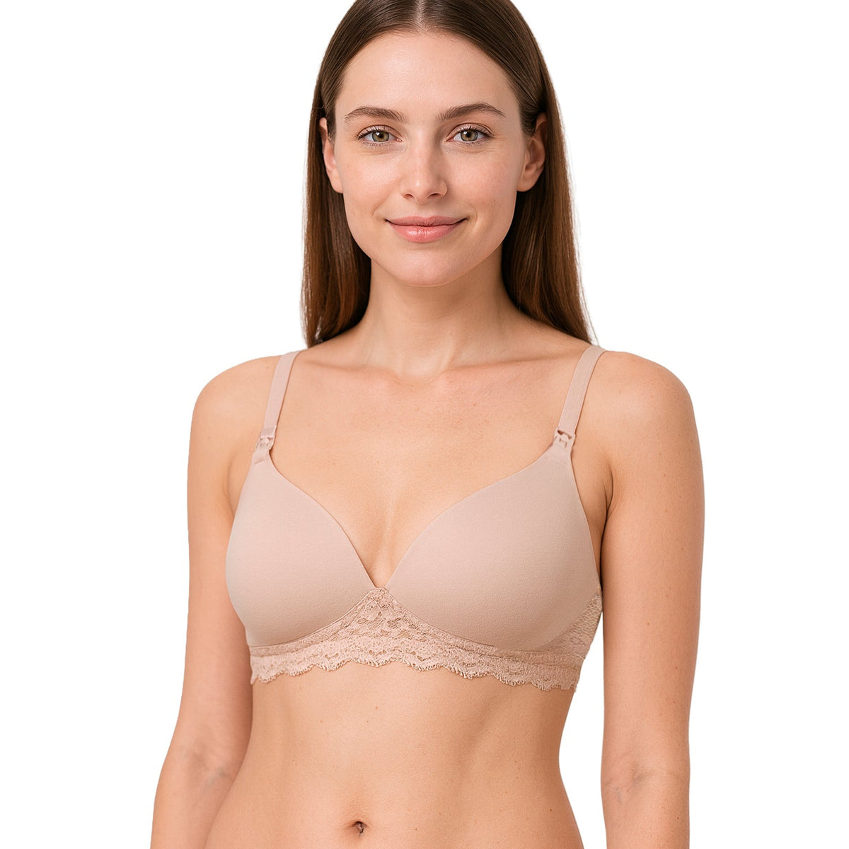 Bra de lactancia con encaje, capucchino
