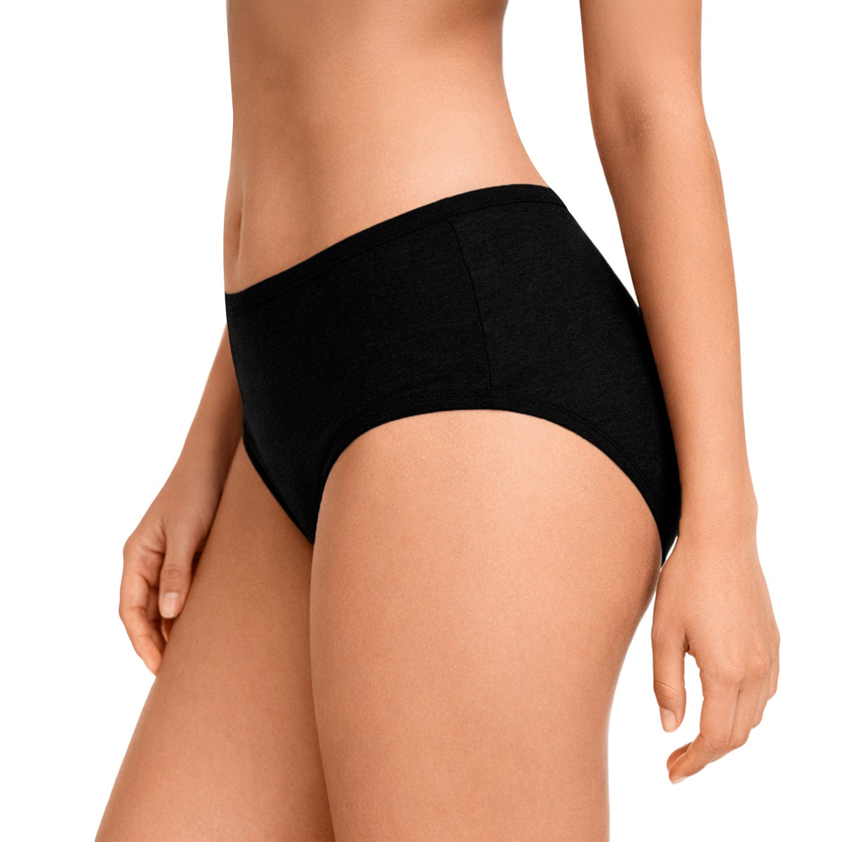 Panty de algodón cobertura completa paquete de 7, negro, vista 3