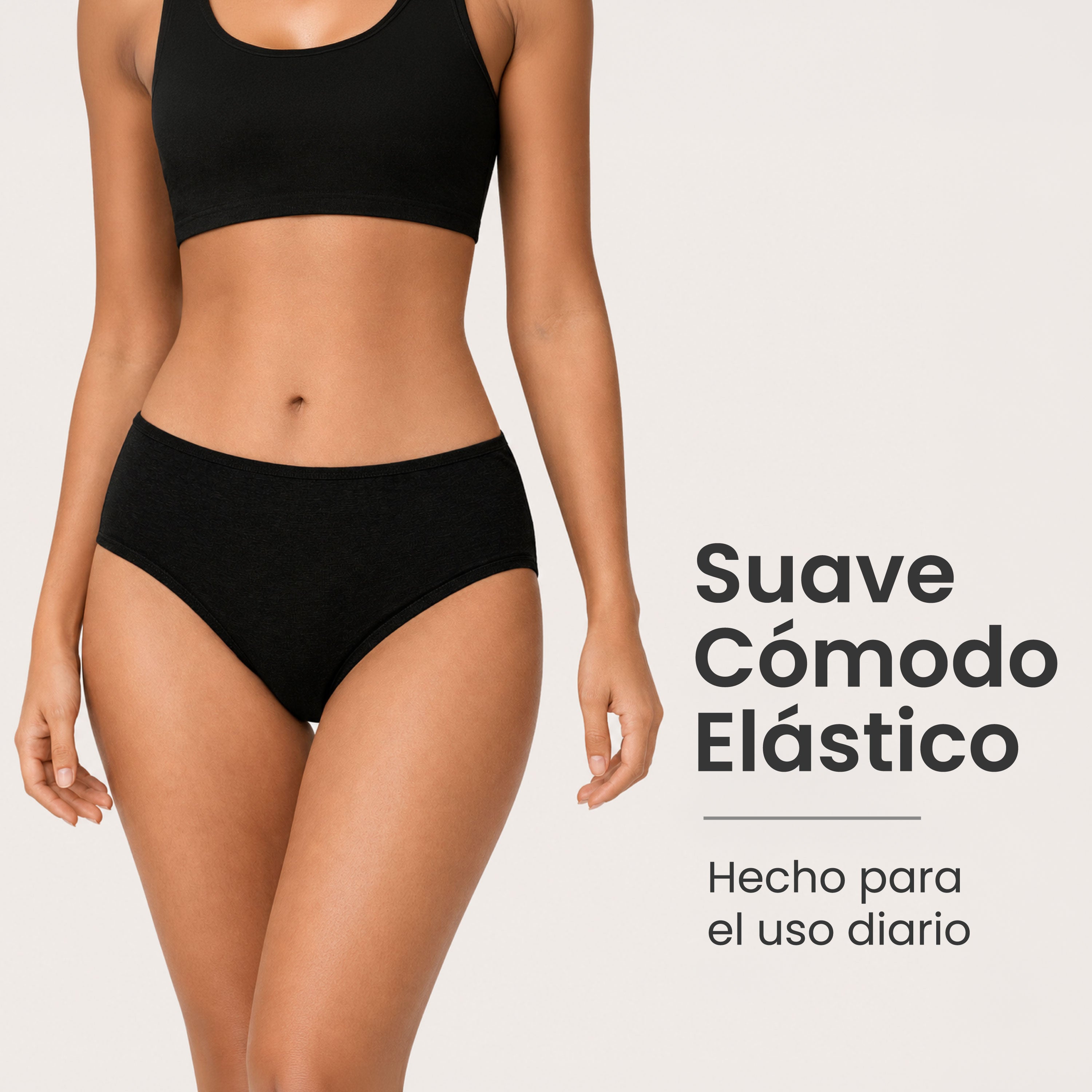 Panties mujer BODYcontrol algodón pack 5, negro, vista 2