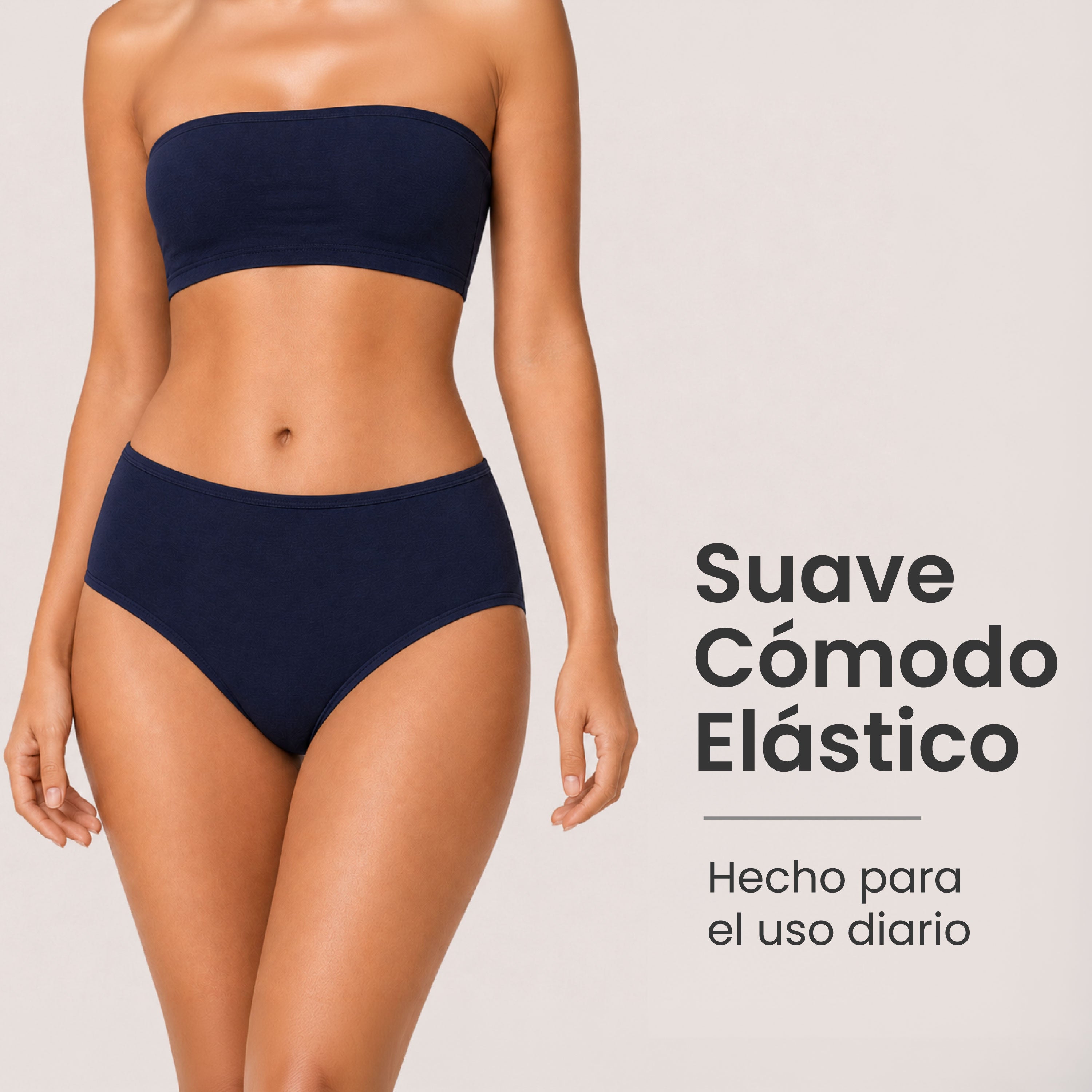 Panties mujer BODYcontrol algodón pack 6, marino azul nude, vista 2