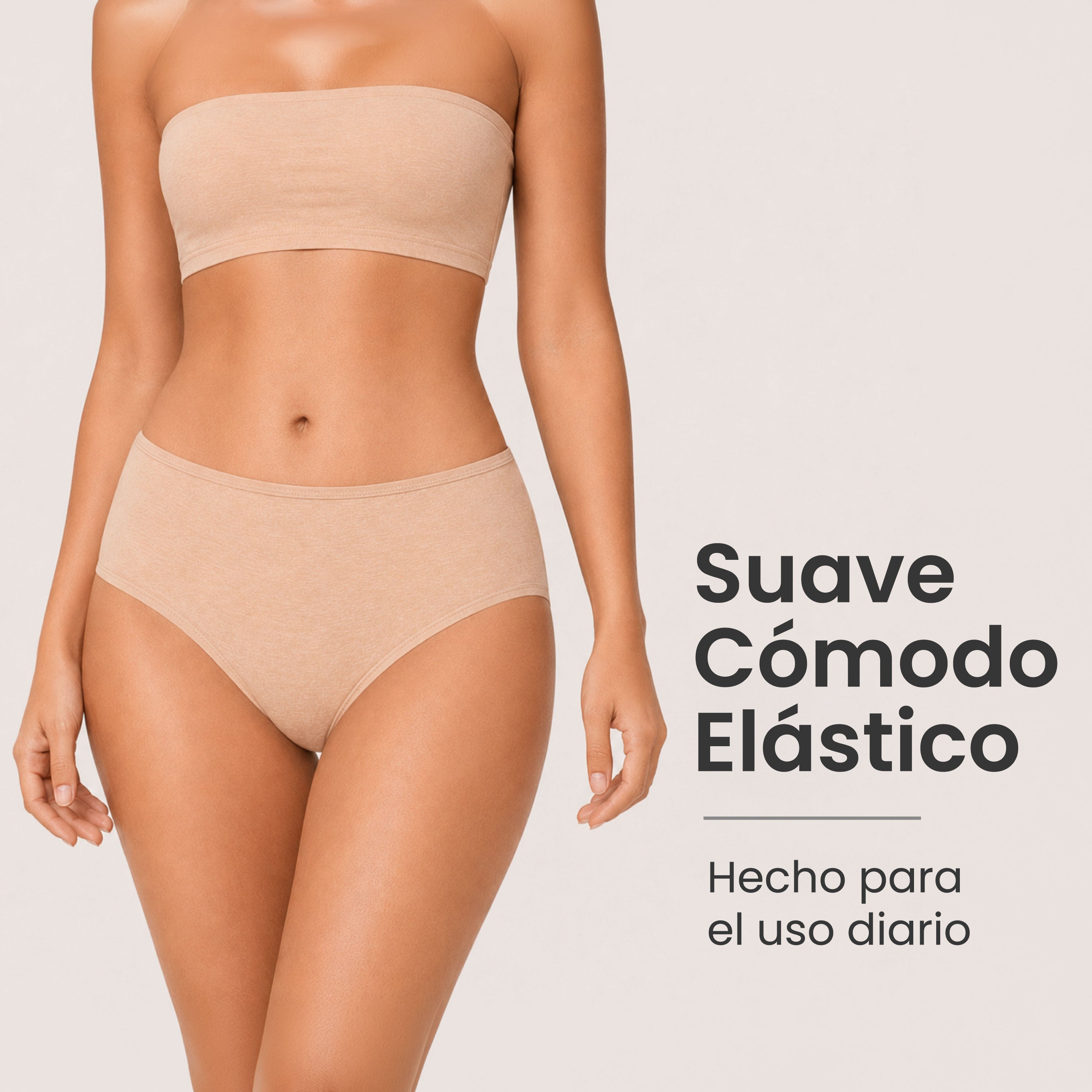Panties mujer BODYcontrol algodón pack 6, avellana rosa nude, vista 2