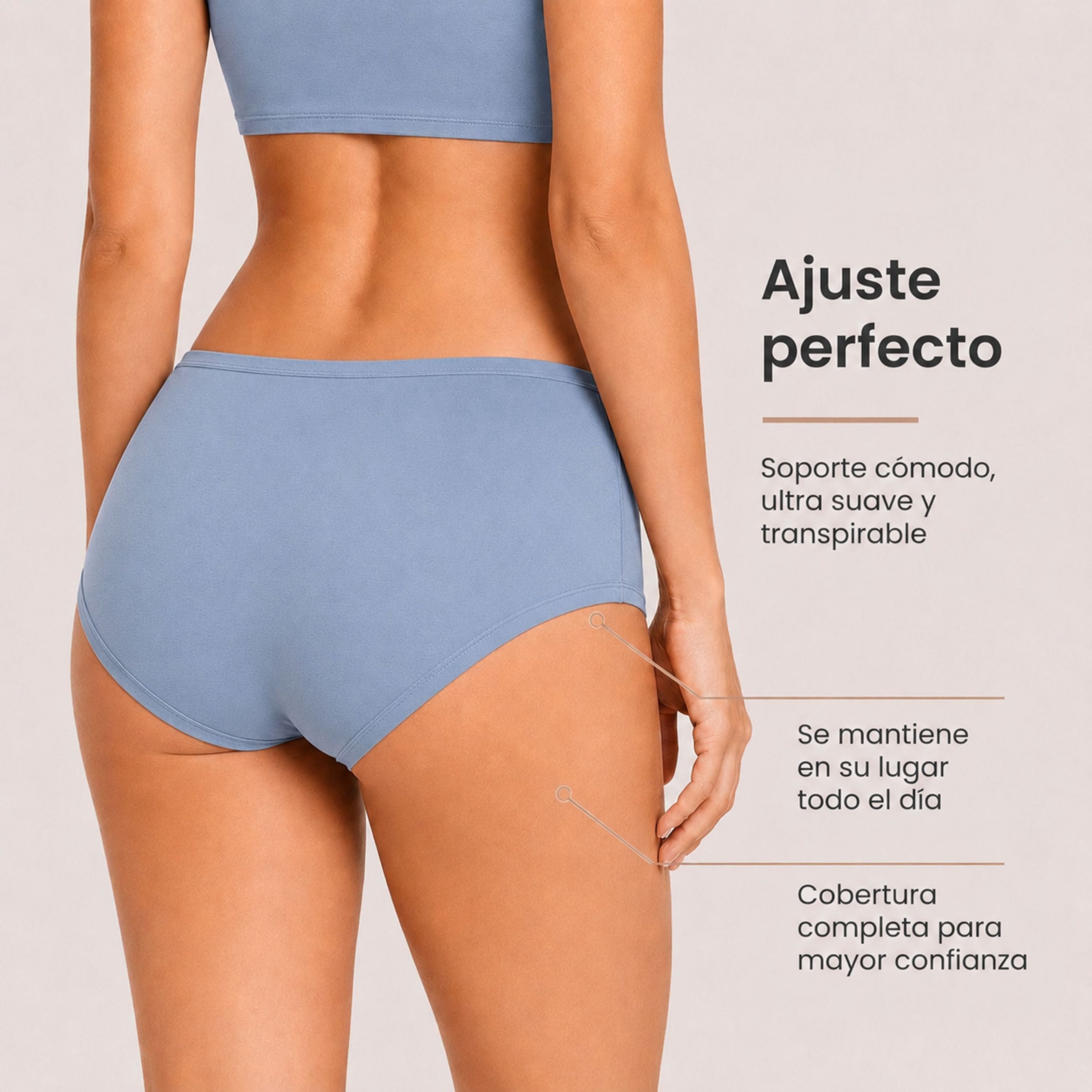 Panties mujer BODYcontrol algodón pack 6, multicolor 6 colores, vista 4
