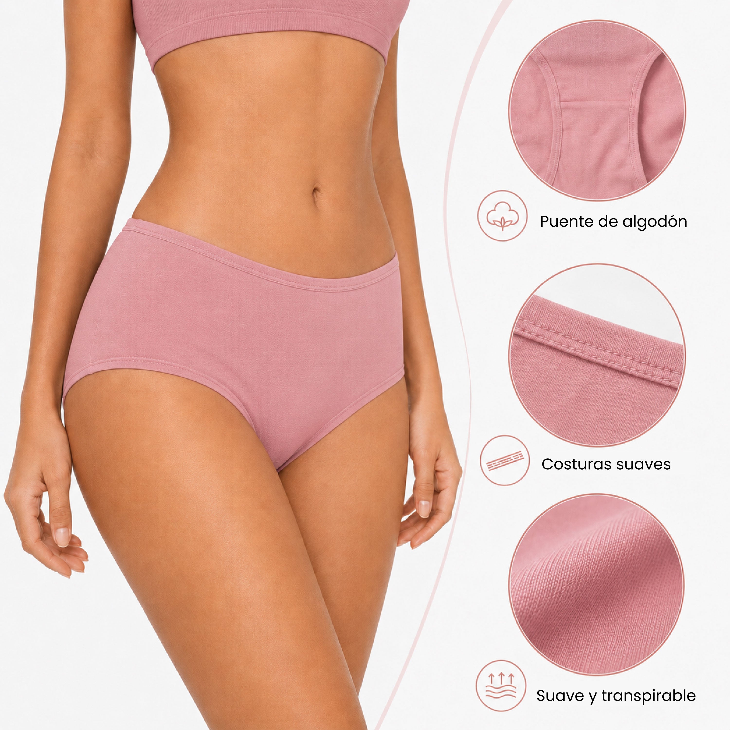 Panties mujer BODYcontrol algodón pack 7, multicolor, vista 3