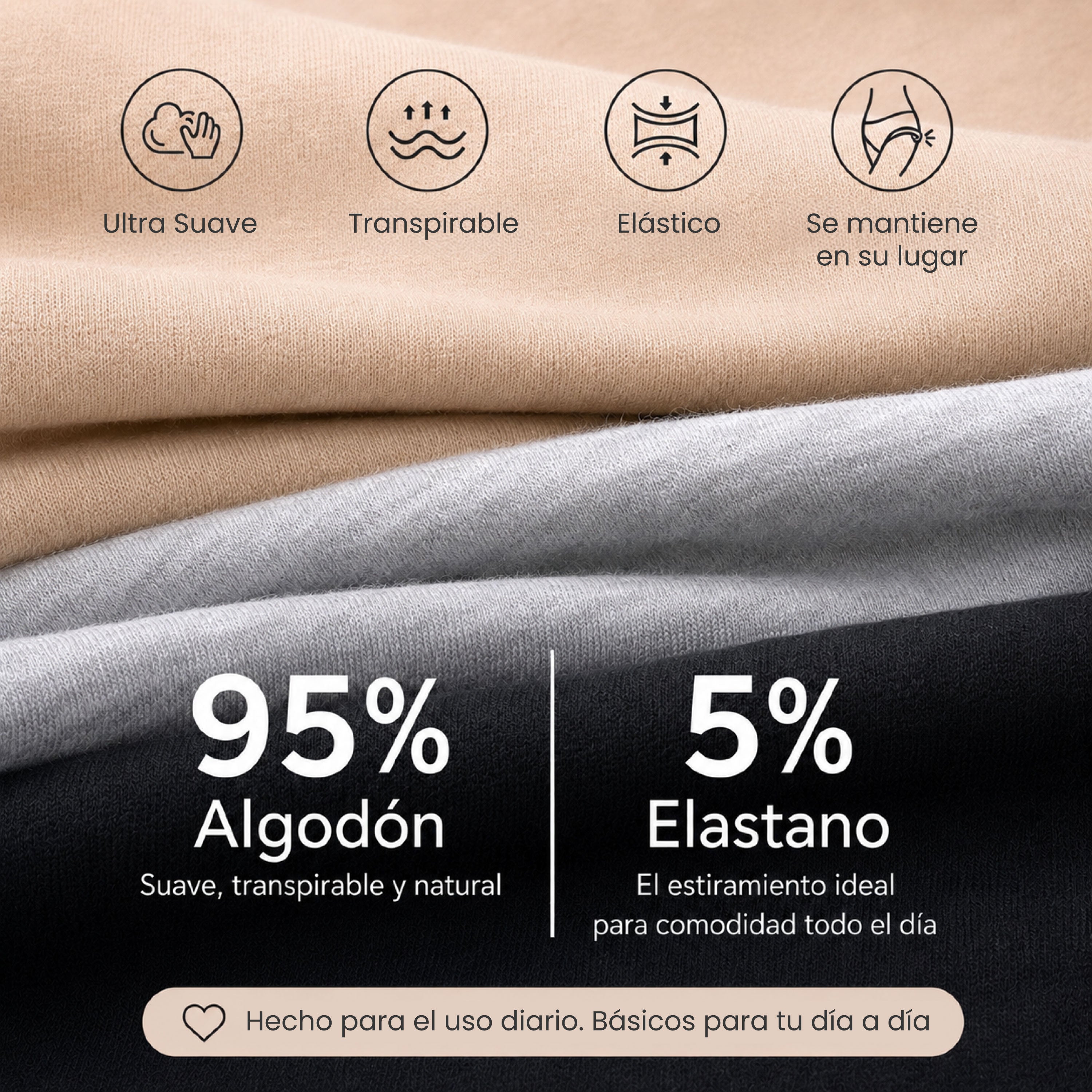 Panties mujer BODYcontrol algodón pack 7, multicolor, vista 5