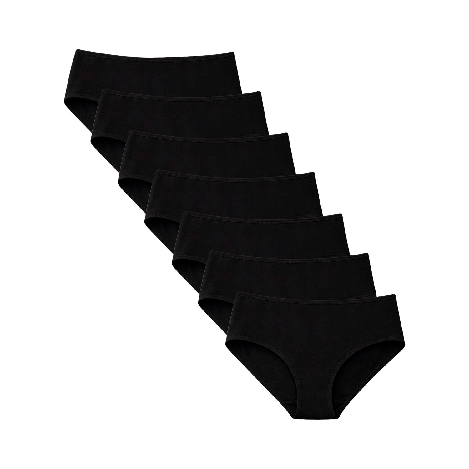 Panties mujer BODYcontrol algodón pack 7, negro, paquete completo